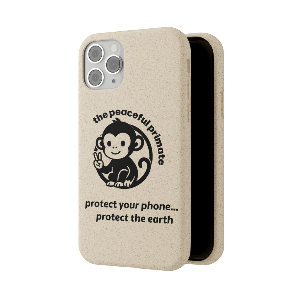 Biodegradable Phone Case — "The Peaceful Primate" Eco-Friendly Protection