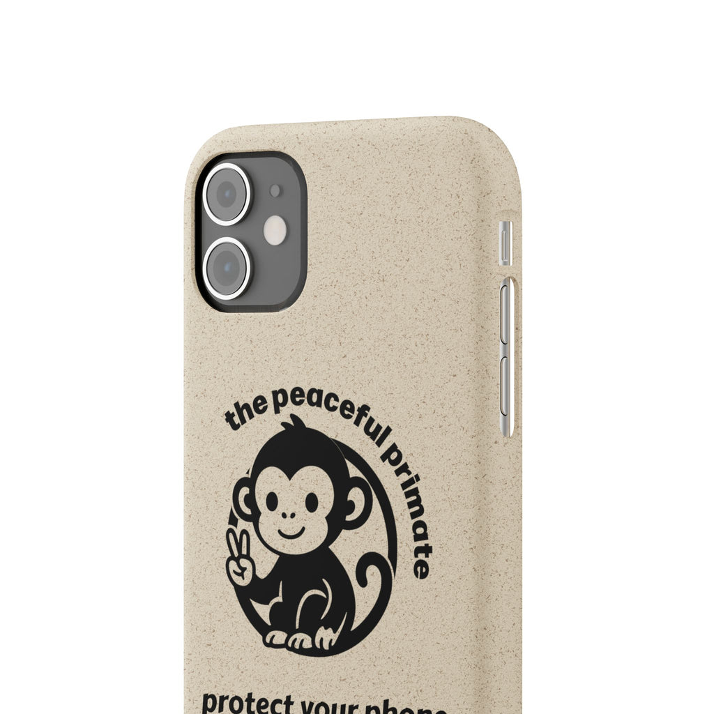 Biodegradable Phone Case — "The Peaceful Primate" Eco-Friendly Protection