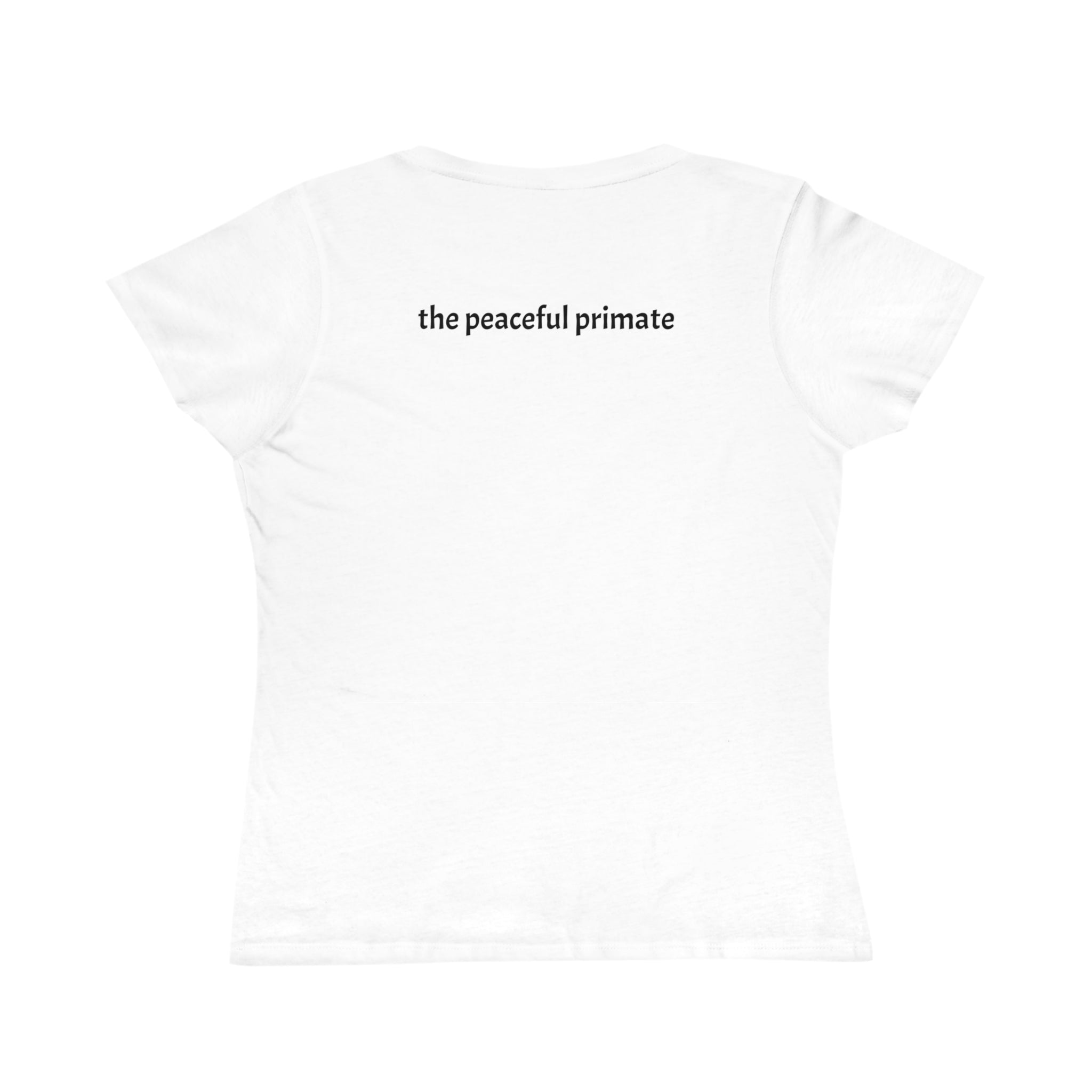 Women's Eco-Friendly T-Shirt — "Kindness Knows No Species" Peaceful Primate Graphic Tee