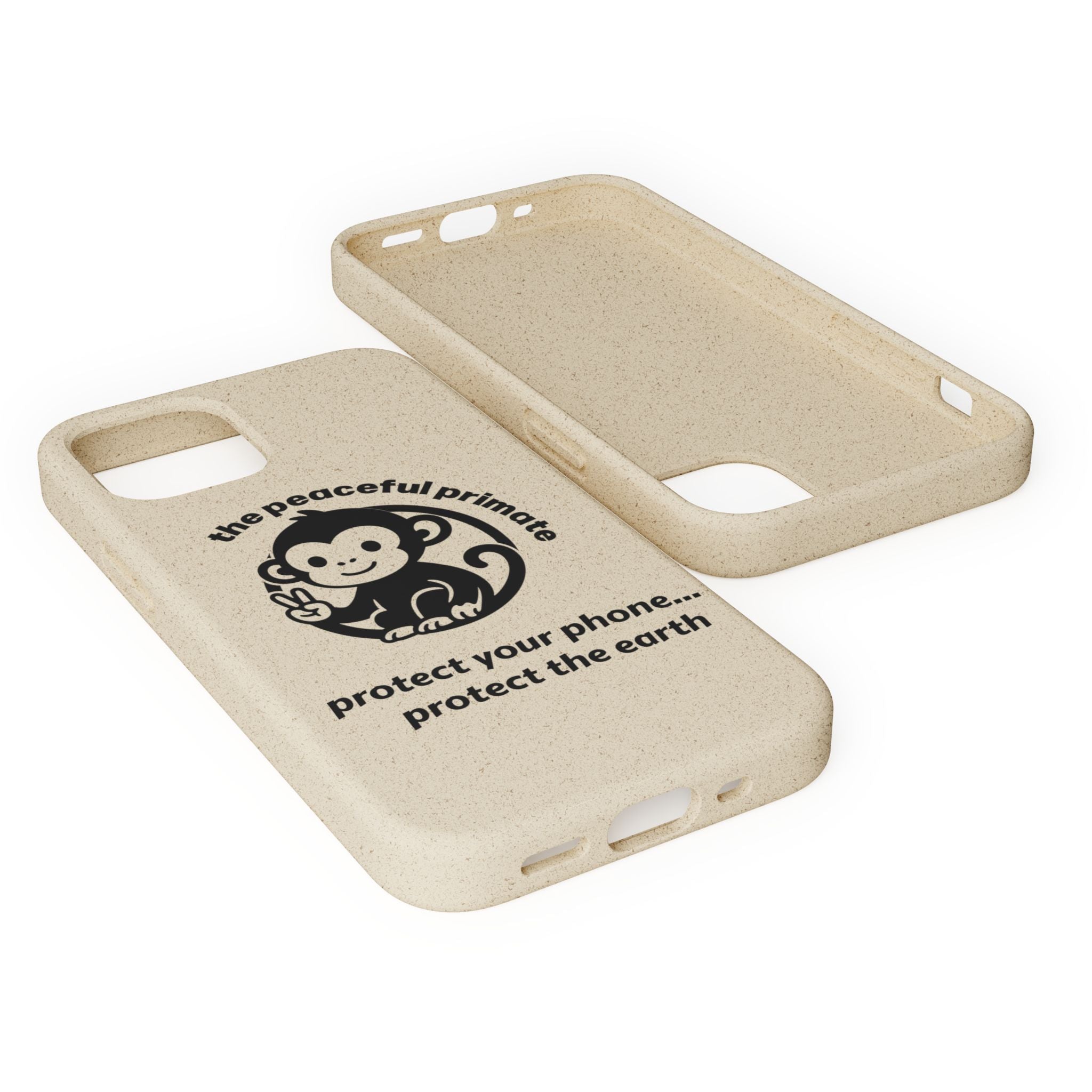 Biodegradable Phone Case — "The Peaceful Primate" Eco-Friendly Protection