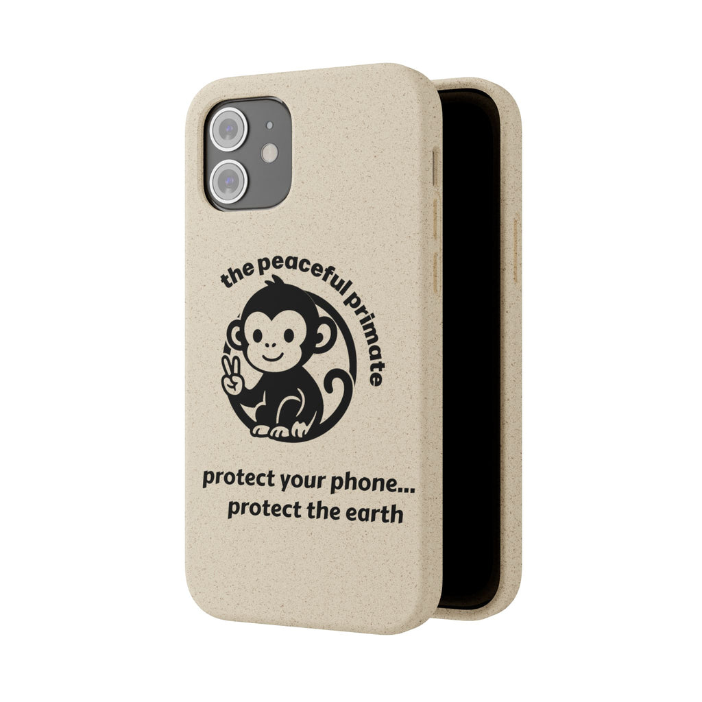 Biodegradable Phone Case — "The Peaceful Primate" Eco-Friendly Protection