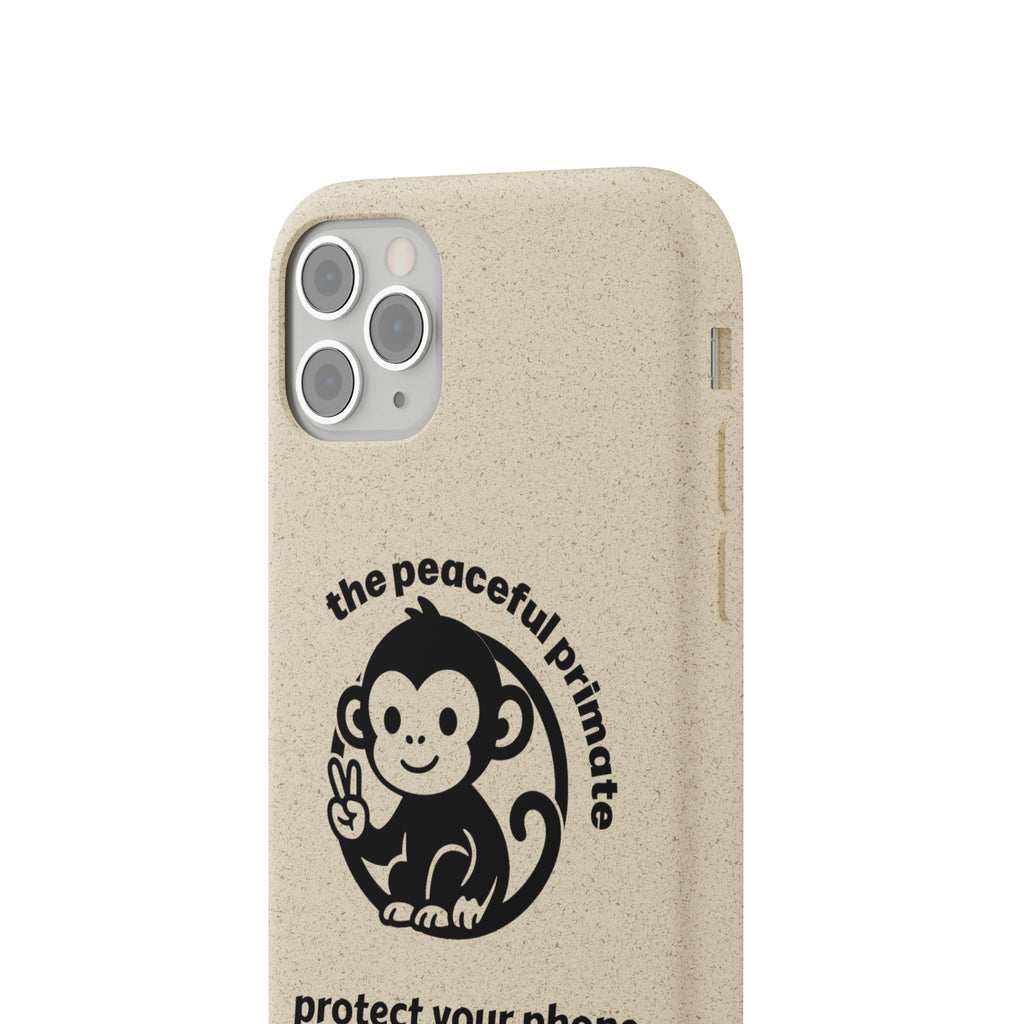 Biodegradable Phone Case — "The Peaceful Primate" Eco-Friendly Protection