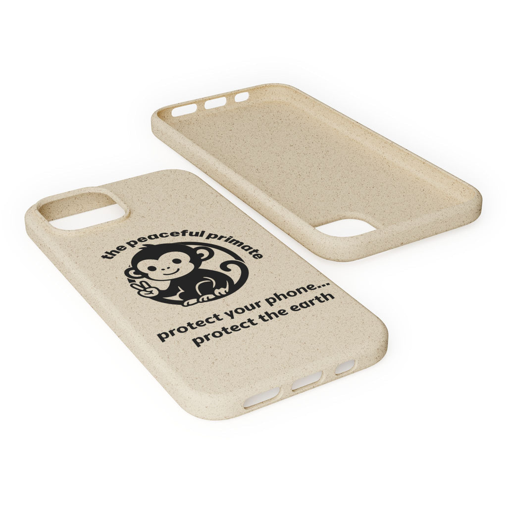 Biodegradable Phone Case — "The Peaceful Primate" Eco-Friendly Protection