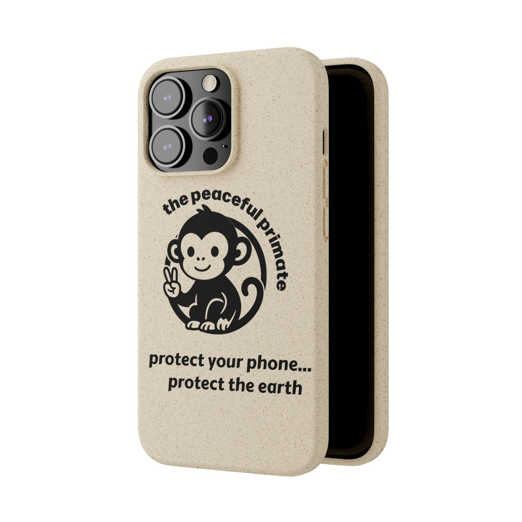 Biodegradable Phone Case — "The Peaceful Primate" Eco-Friendly Protection