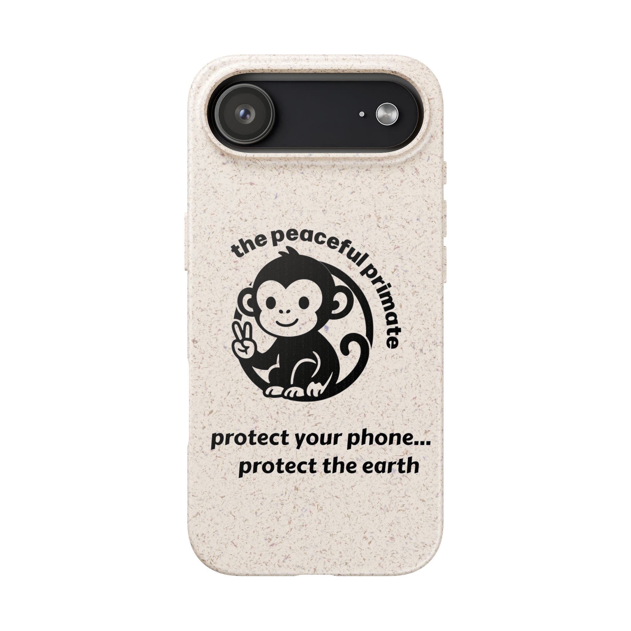 Biodegradable Phone Case — "The Peaceful Primate" Eco-Friendly Protection