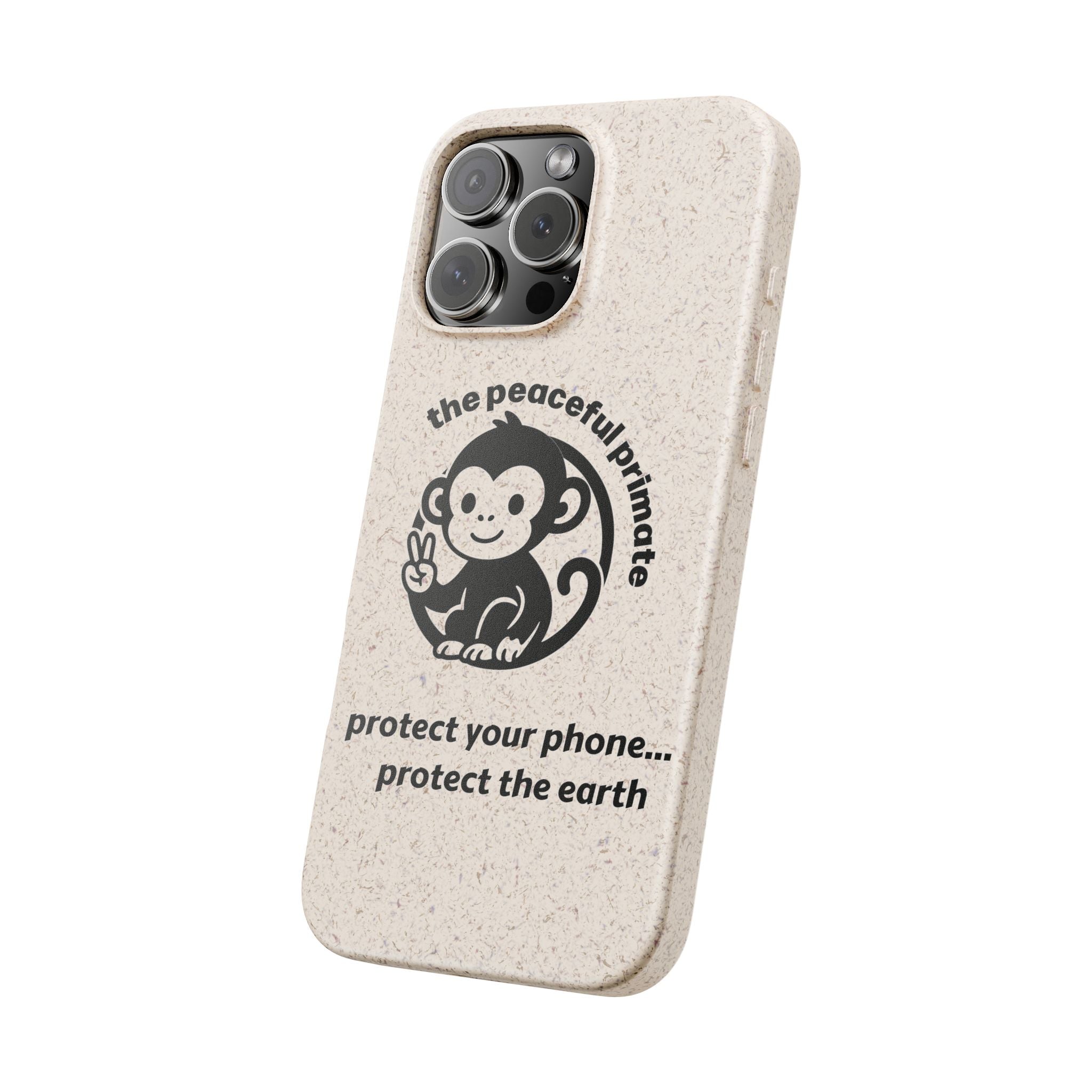Biodegradable Phone Case — "The Peaceful Primate" Eco-Friendly Protection