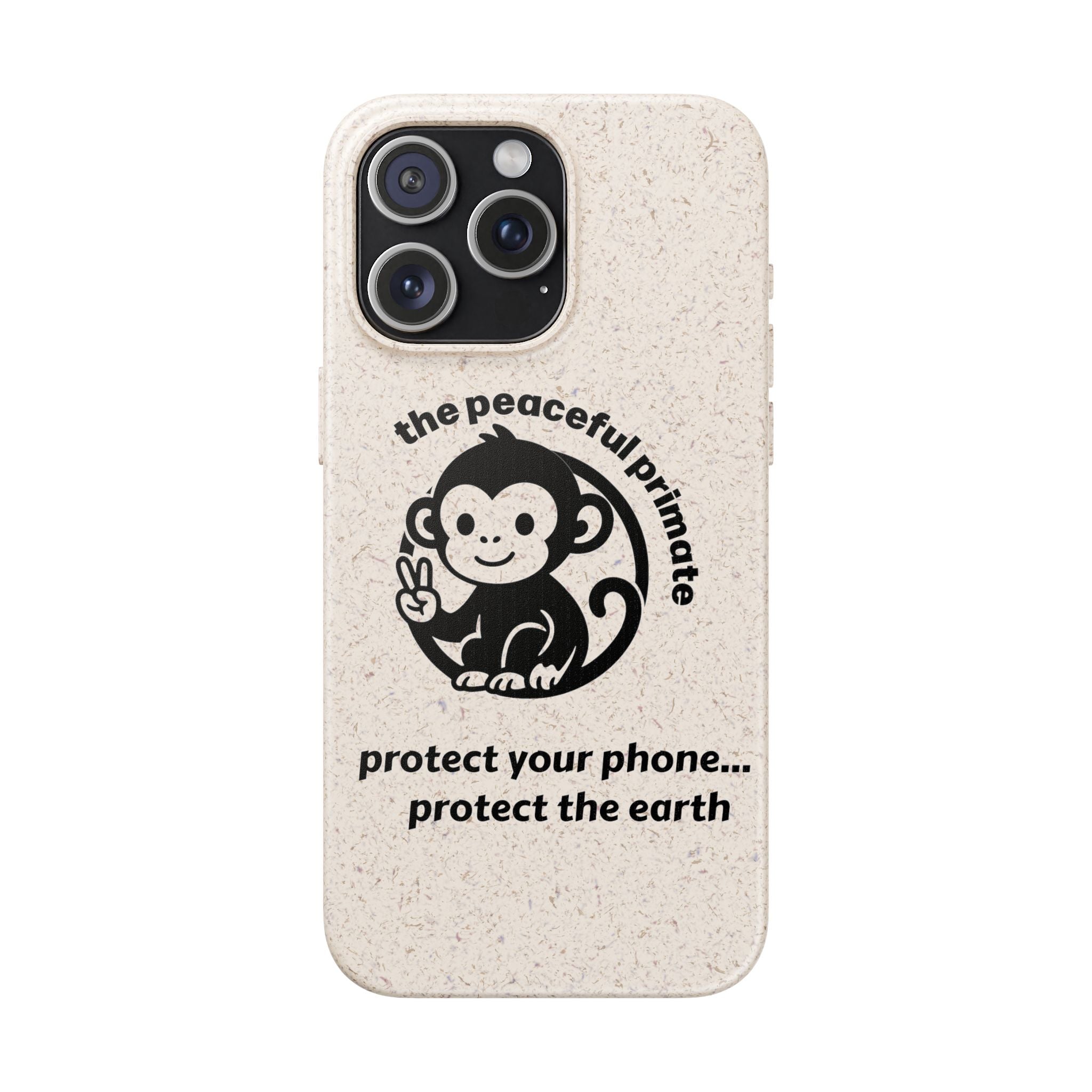 Biodegradable Phone Case — "The Peaceful Primate" Eco-Friendly Protection
