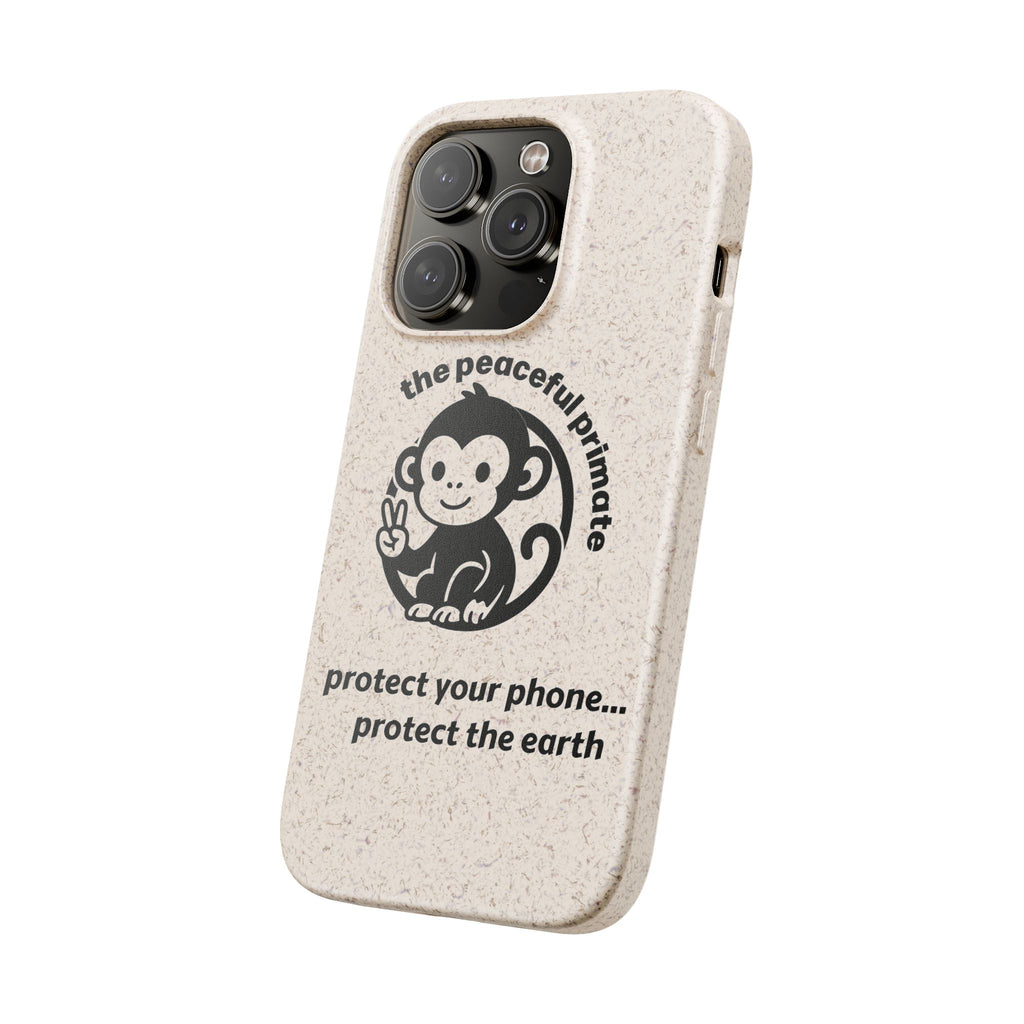 Biodegradable Phone Case — "The Peaceful Primate" Eco-Friendly Protection