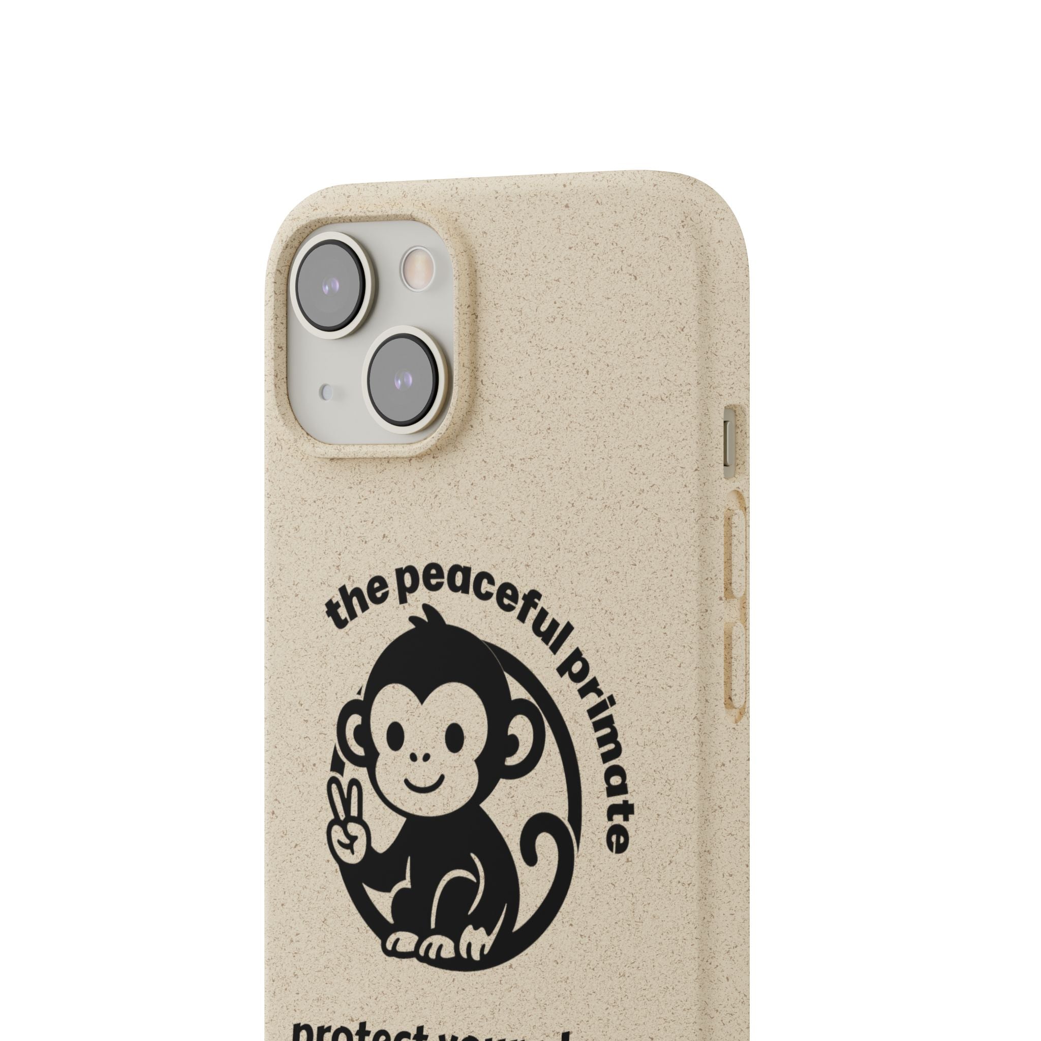 Biodegradable Phone Case — "The Peaceful Primate" Eco-Friendly Protection