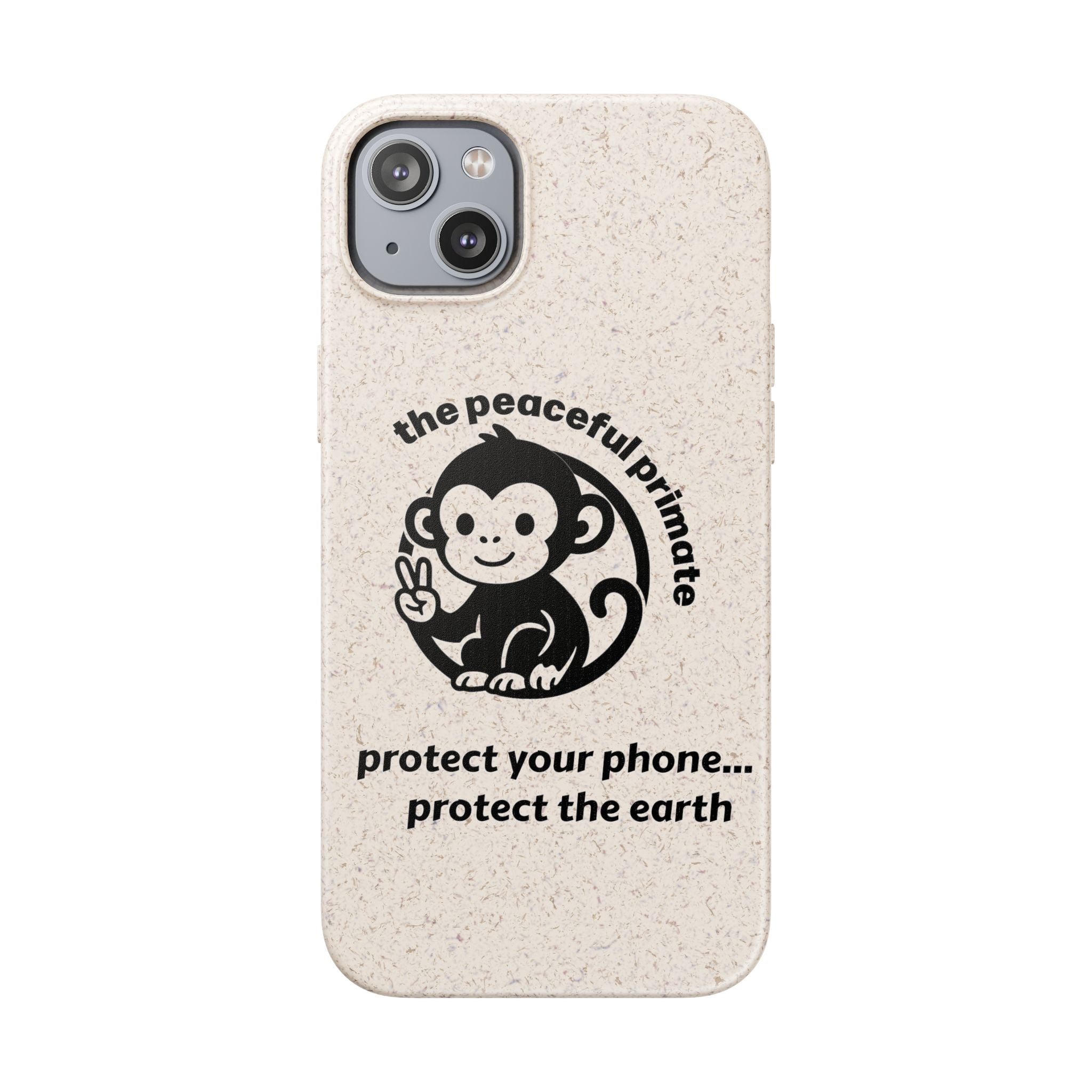 Biodegradable Phone Case — "The Peaceful Primate" Eco-Friendly Protection