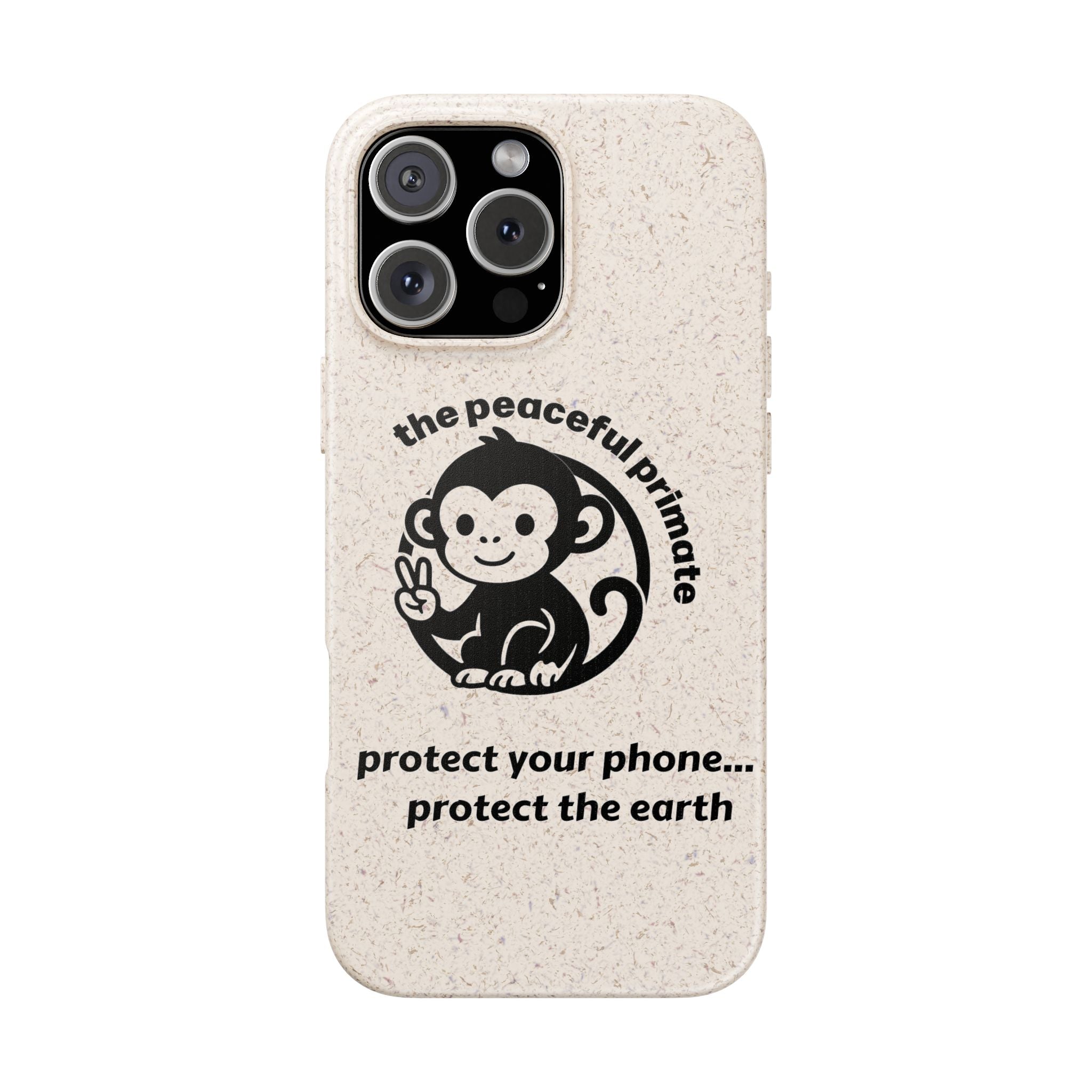 Biodegradable Phone Case — "The Peaceful Primate" Eco-Friendly Protection