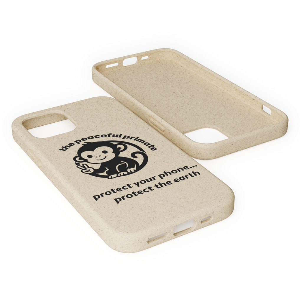 Biodegradable Phone Case — "The Peaceful Primate" Eco-Friendly Protection