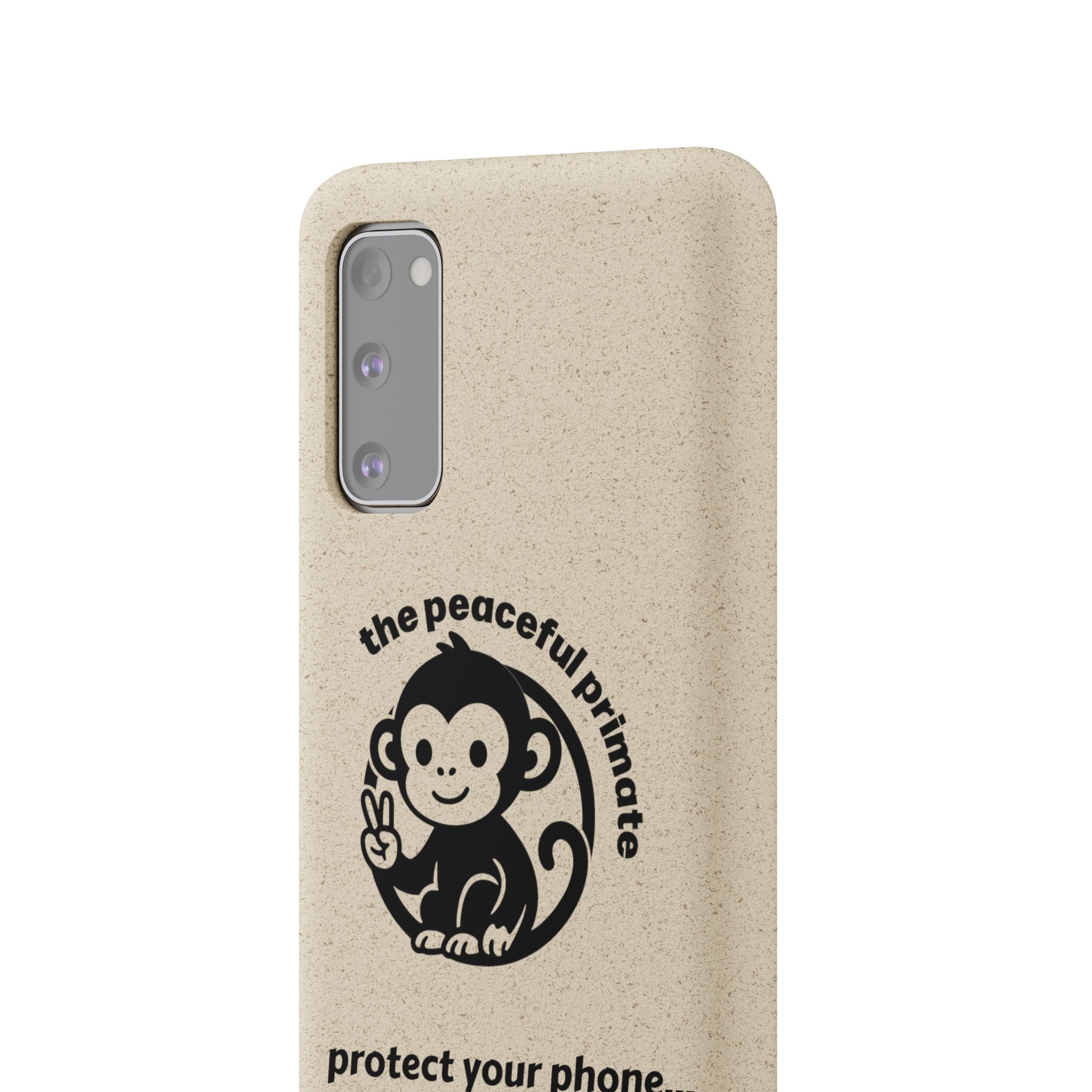 Biodegradable Phone Case — "The Peaceful Primate" Eco-Friendly Protection