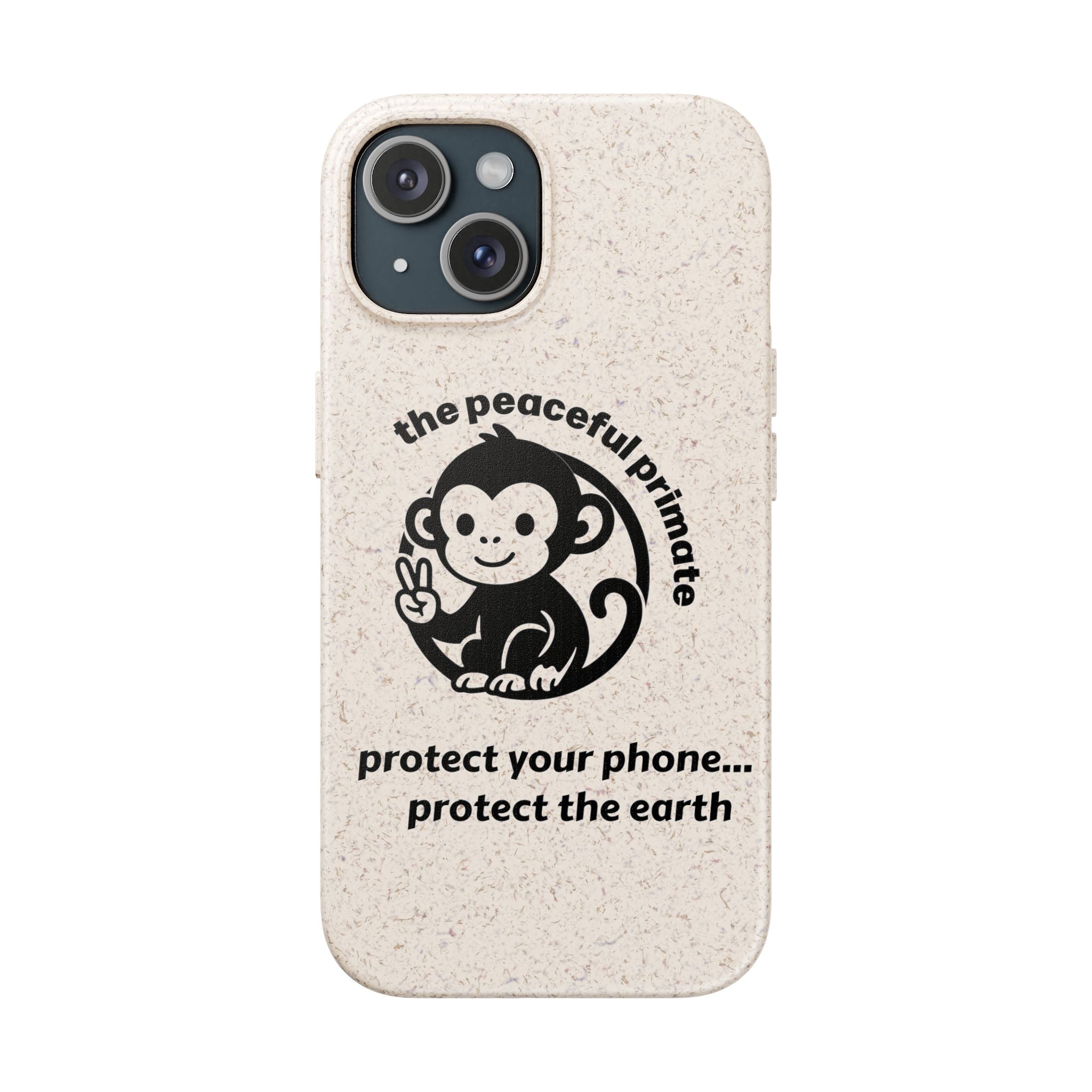 Biodegradable Phone Case — "The Peaceful Primate" Eco-Friendly Protection