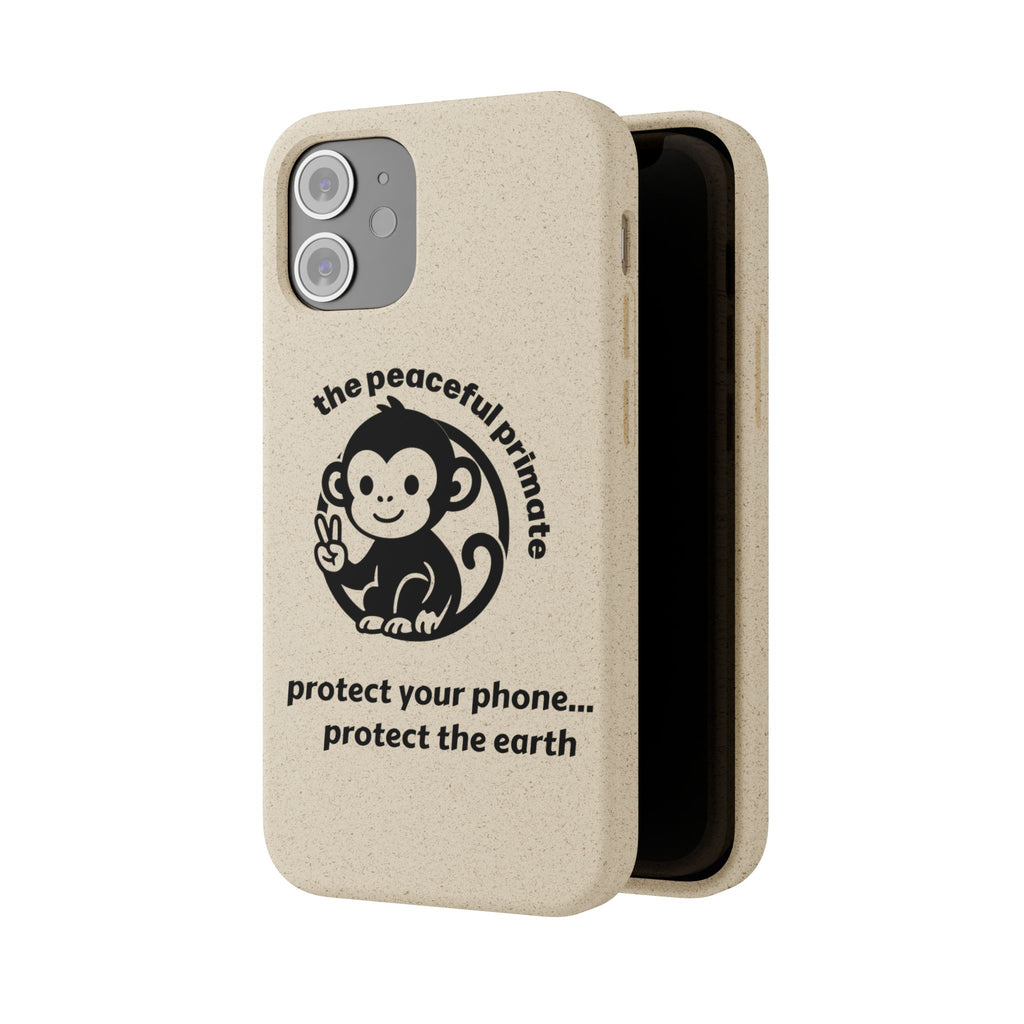 Biodegradable Phone Case — "The Peaceful Primate" Eco-Friendly Protection