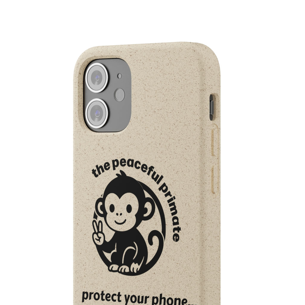 Biodegradable Phone Case — "The Peaceful Primate" Eco-Friendly Protection