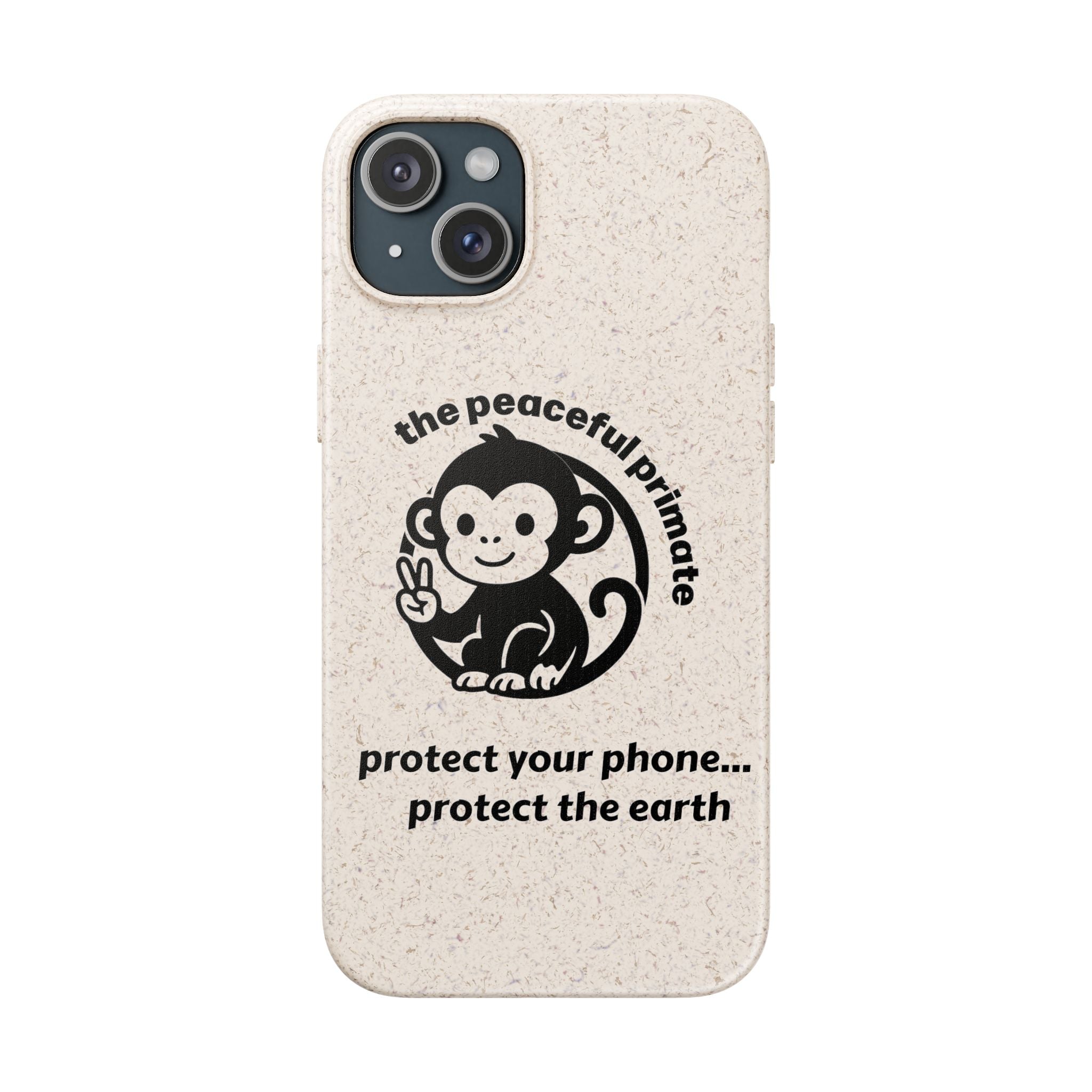 Biodegradable Phone Case — "The Peaceful Primate" Eco-Friendly Protection