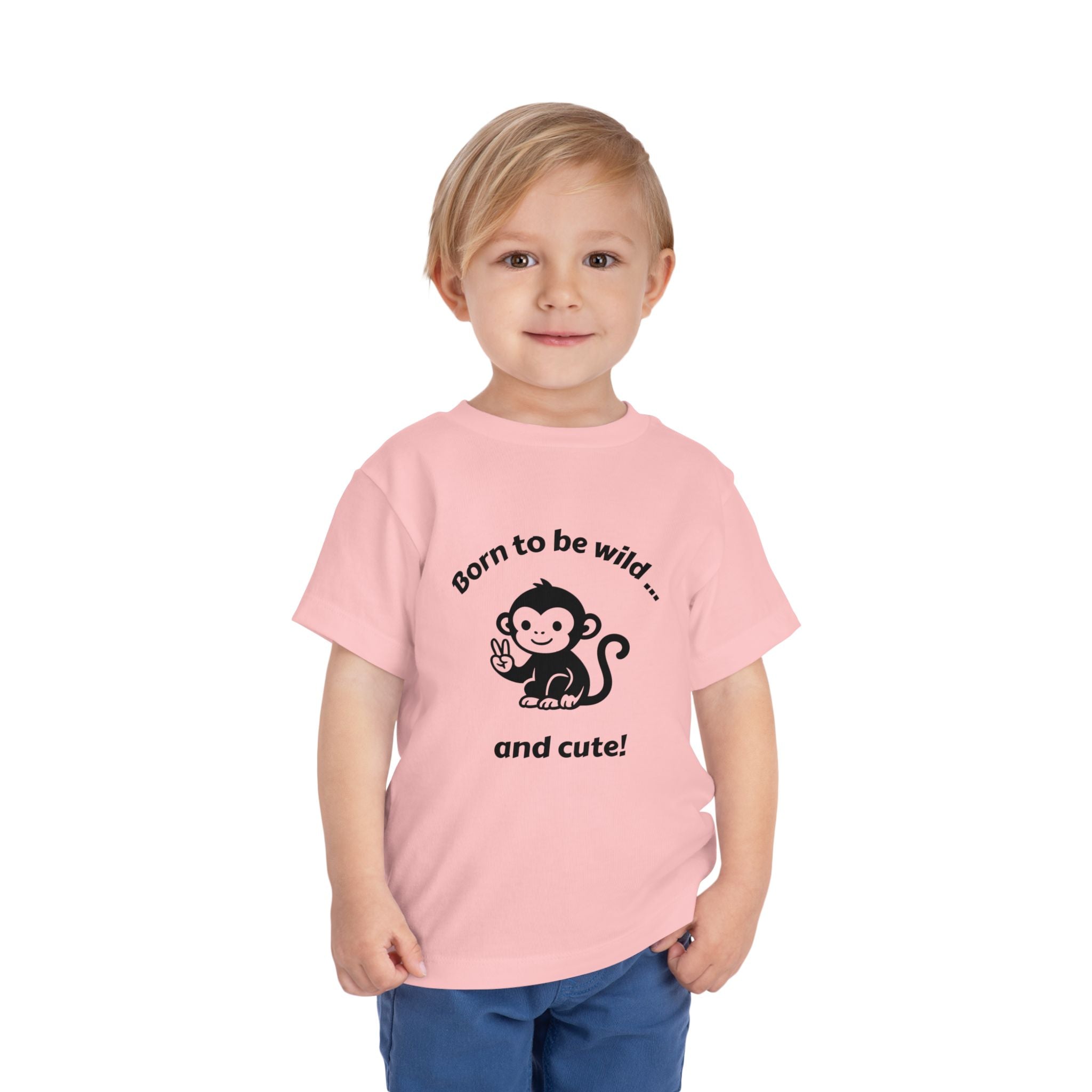 Toddler Tee — "Born to be wild... and cute!" Monkey Shirt (The Peaceful Primate)