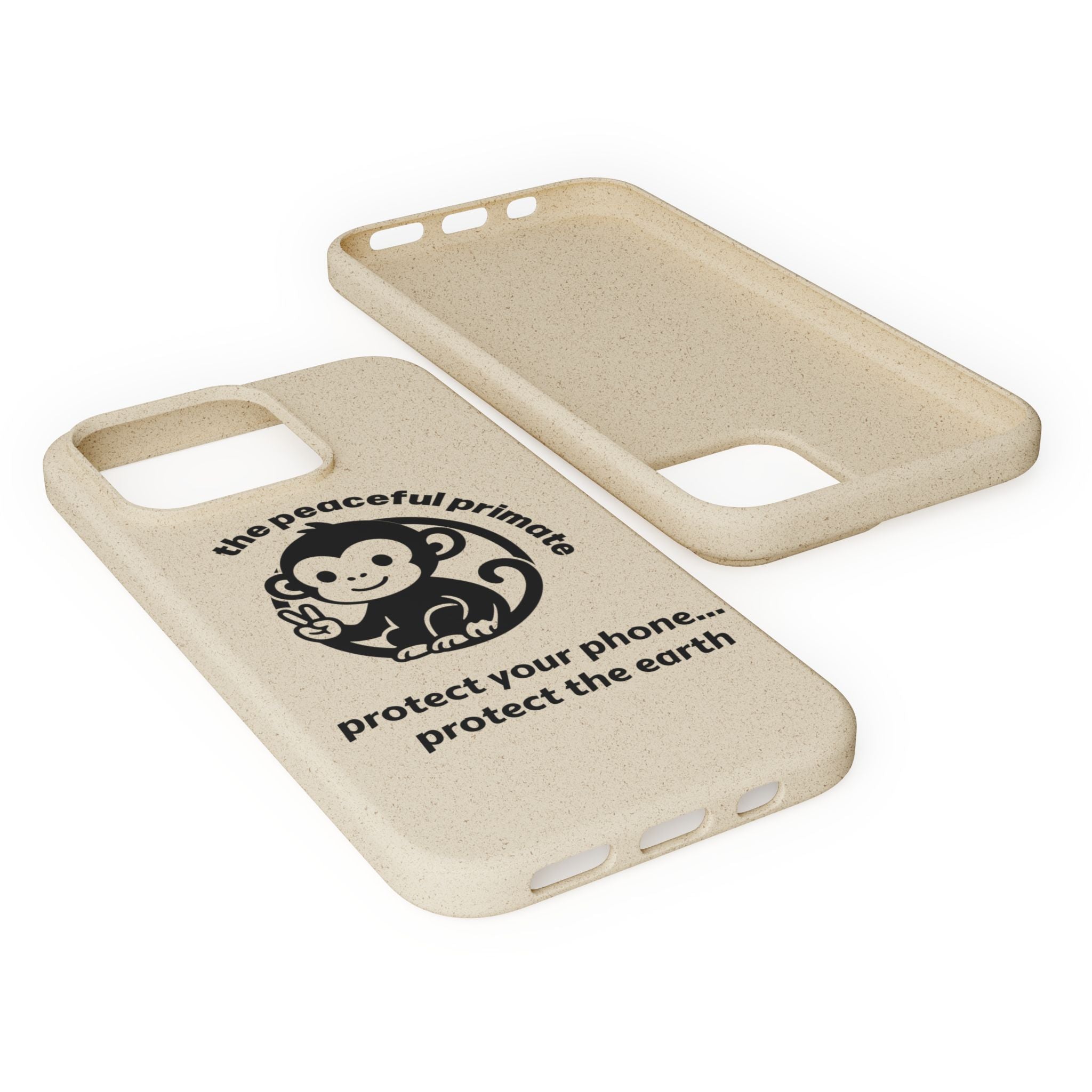 Biodegradable Phone Case — "The Peaceful Primate" Eco-Friendly Protection