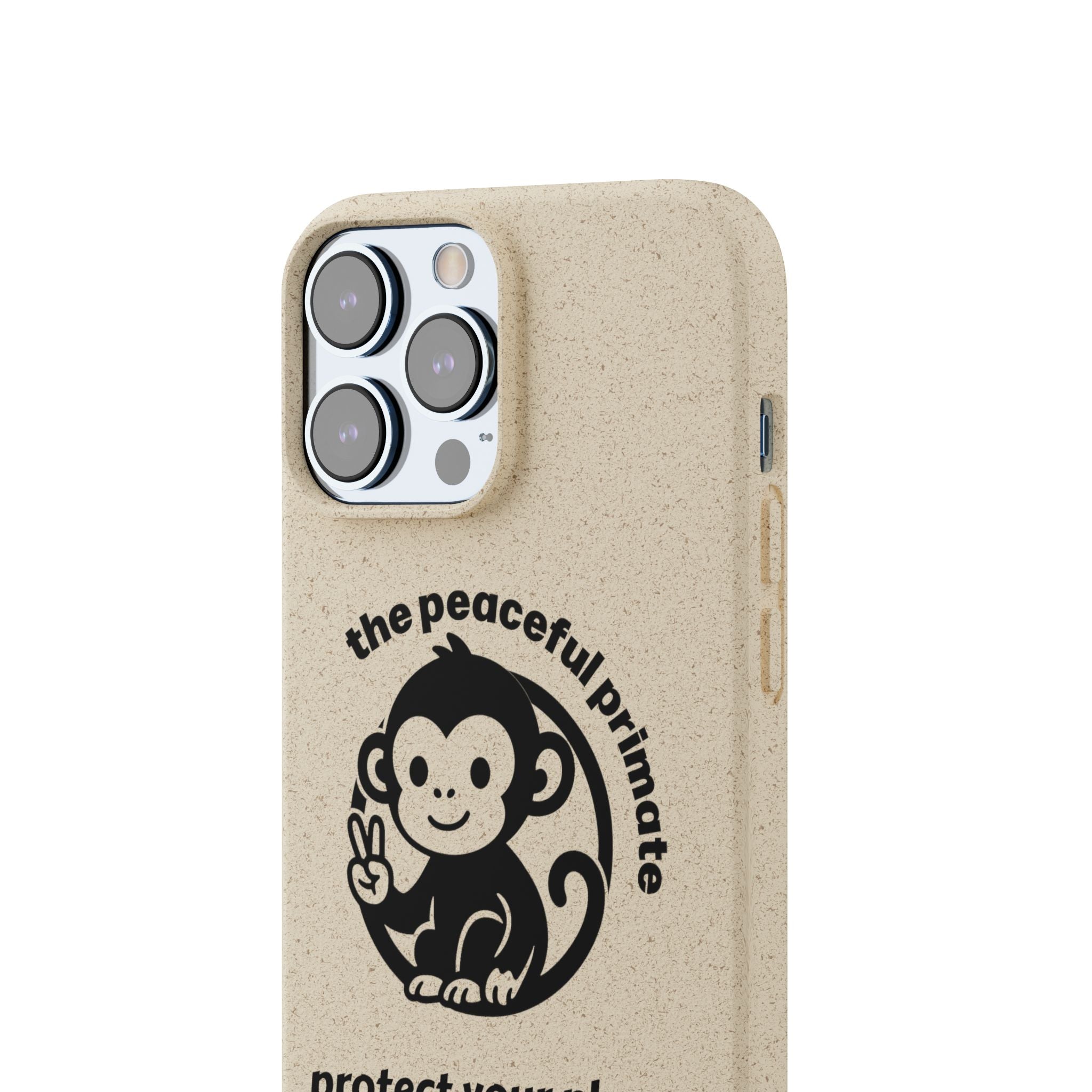 Biodegradable Phone Case — "The Peaceful Primate" Eco-Friendly Protection