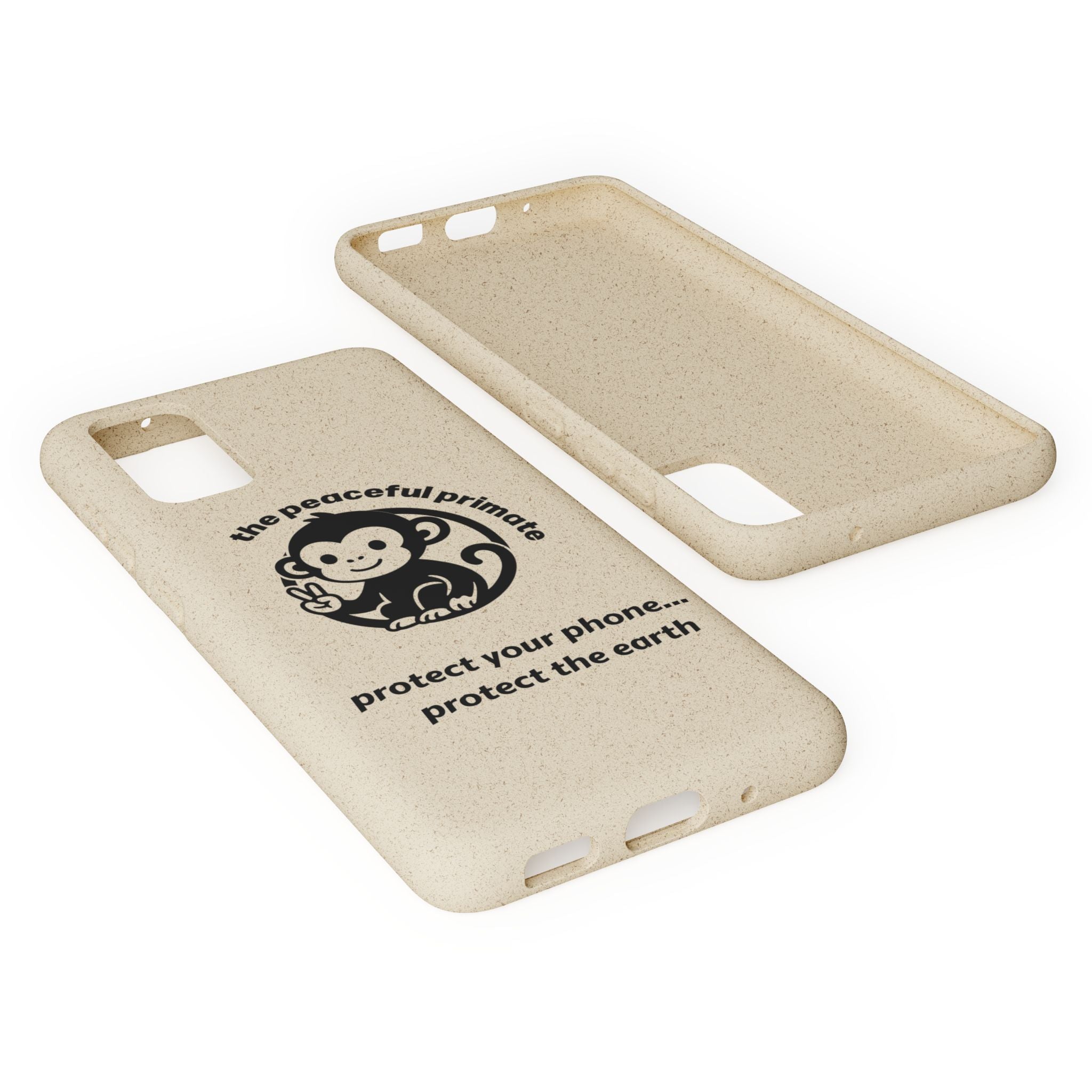 Biodegradable Phone Case — "The Peaceful Primate" Eco-Friendly Protection