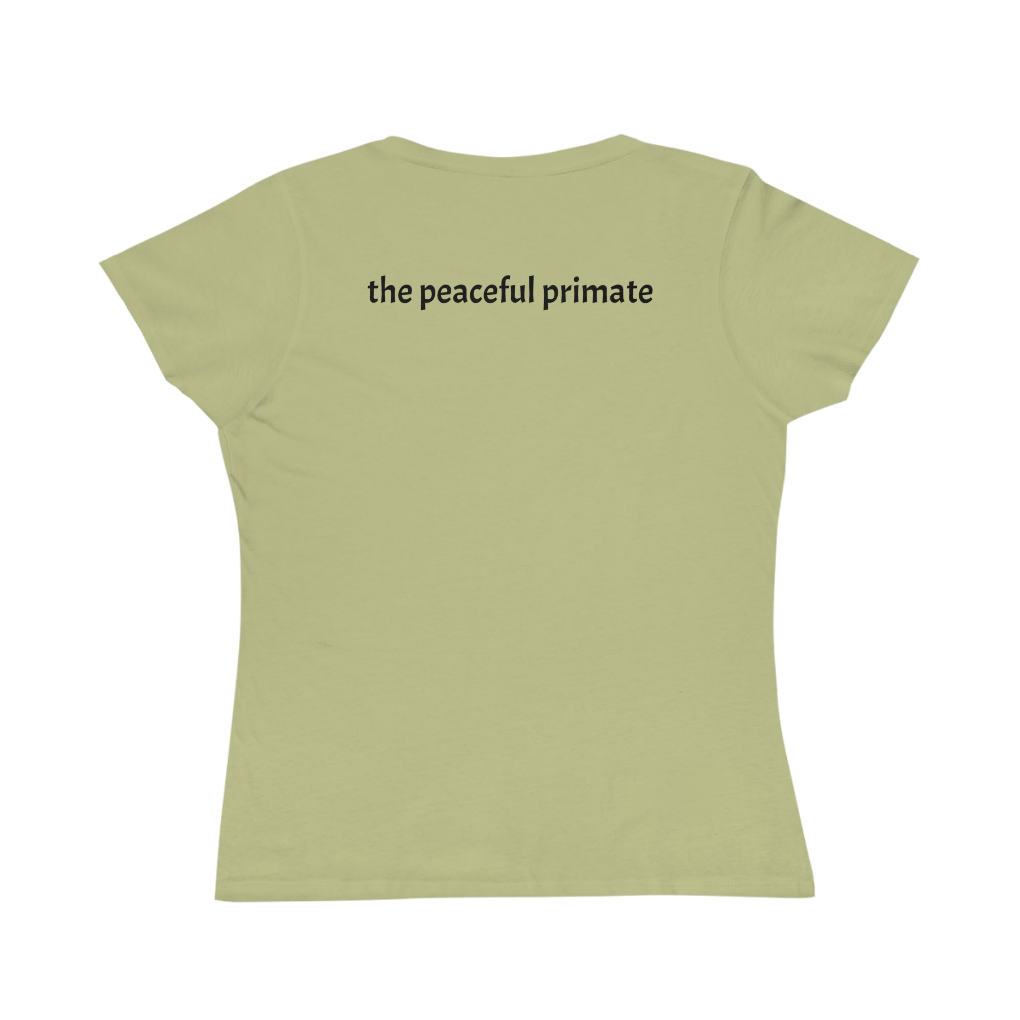 Organic Women's T-Shirt — "The Peaceful Primate" Every Creature Counts Animal Rights Tee