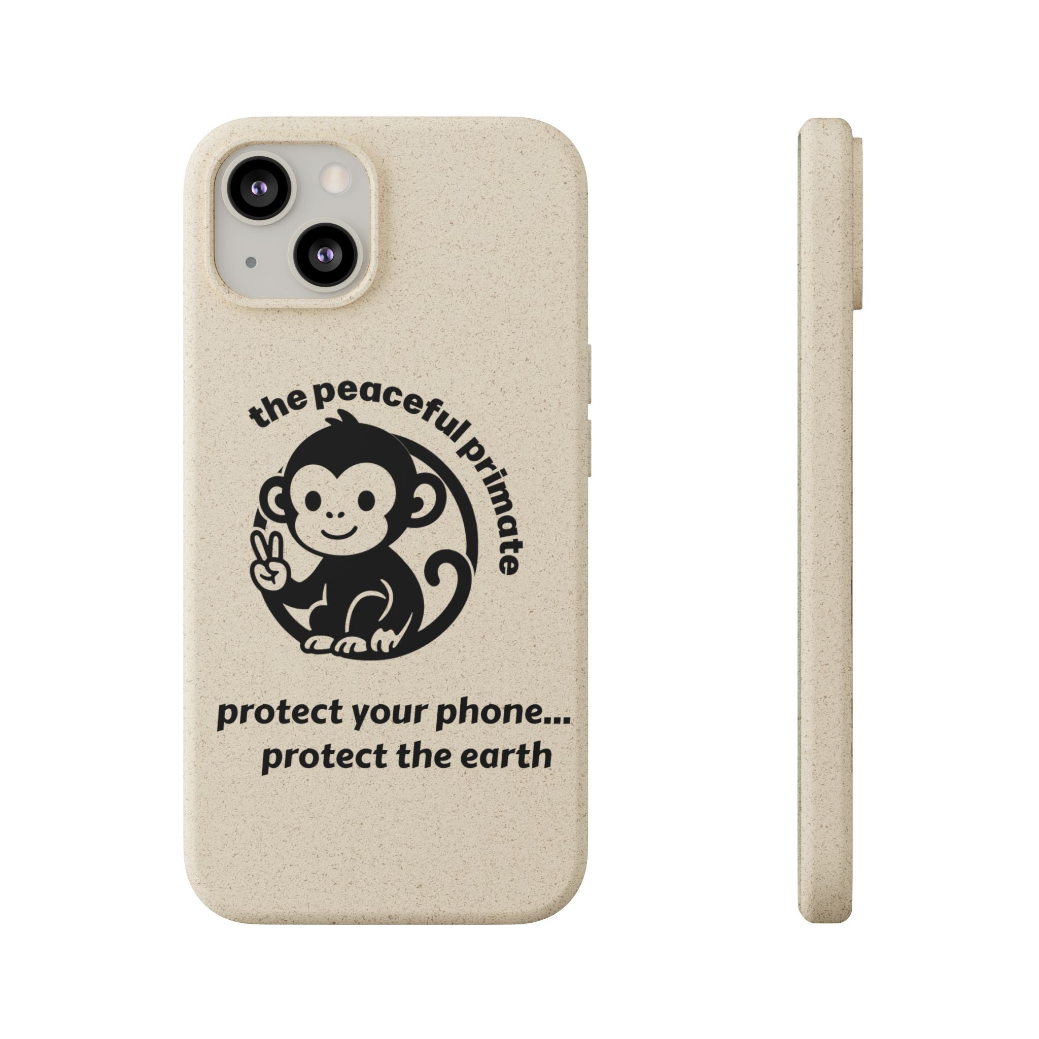 Biodegradable Phone Case — "The Peaceful Primate" Eco-Friendly Protection