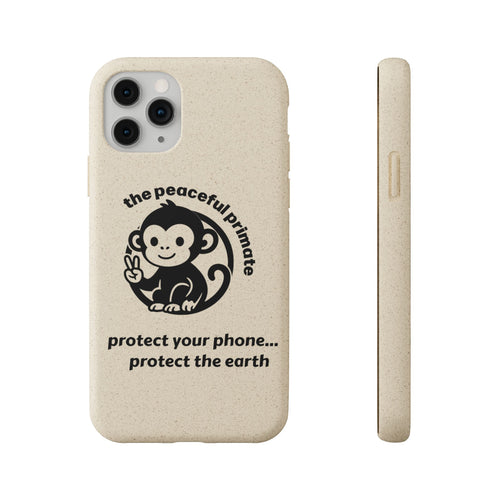 Biodegradable Phone Case — "The Peaceful Primate" Eco-Friendly Protection