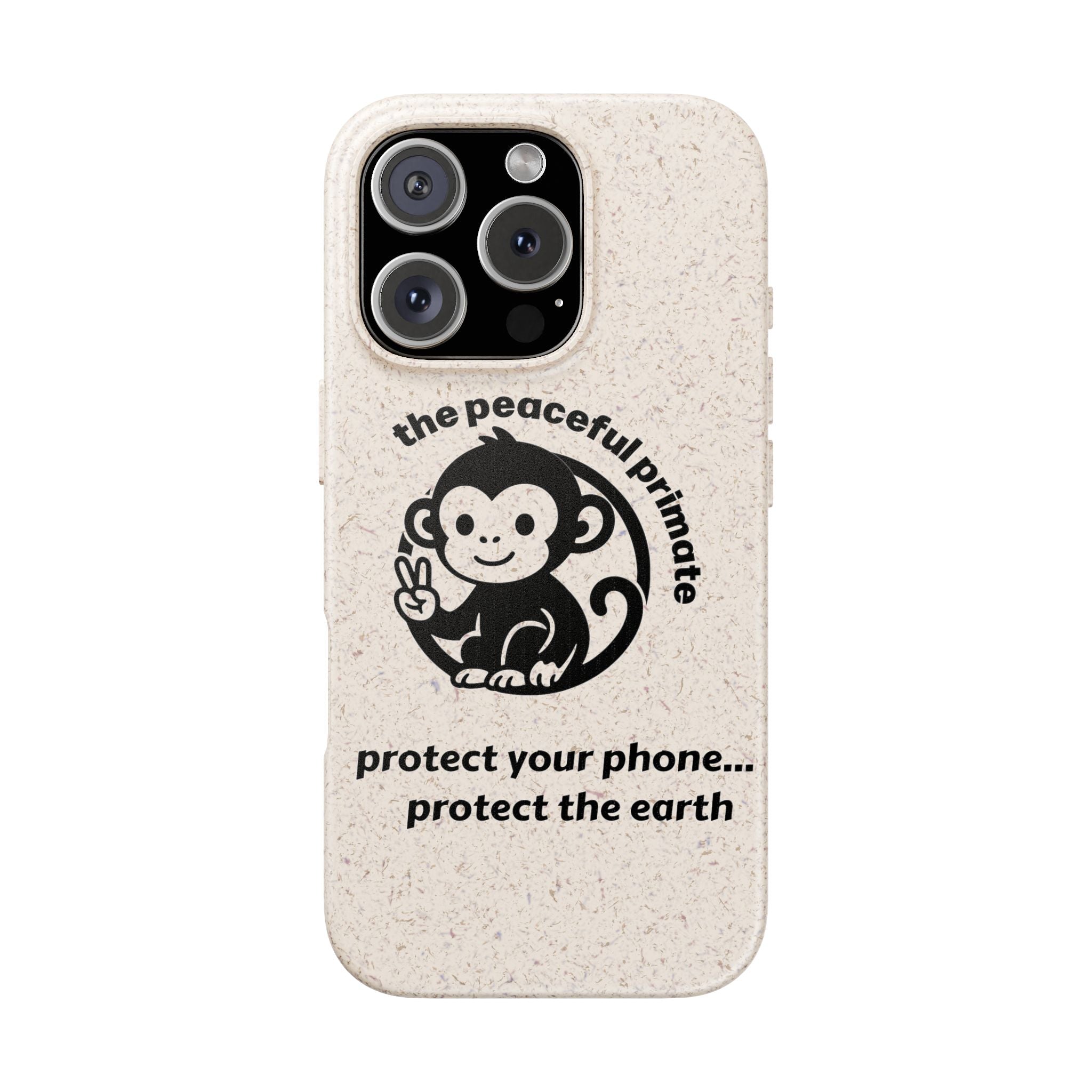 Biodegradable Phone Case — "The Peaceful Primate" Eco-Friendly Protection