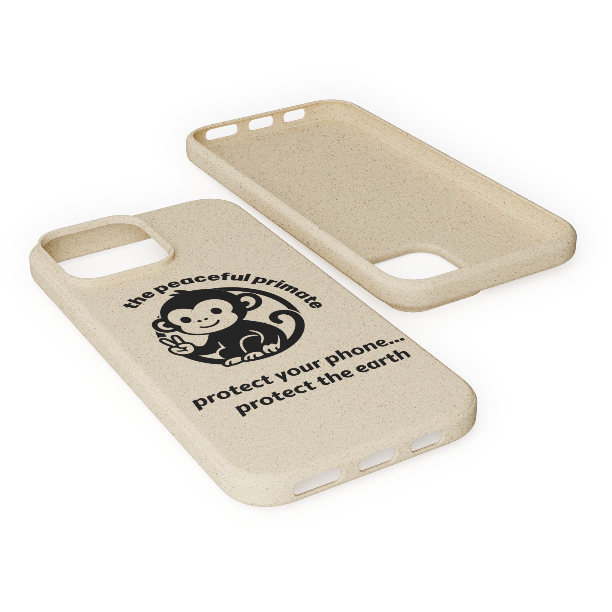 Biodegradable Phone Case — "The Peaceful Primate" Eco-Friendly Protection