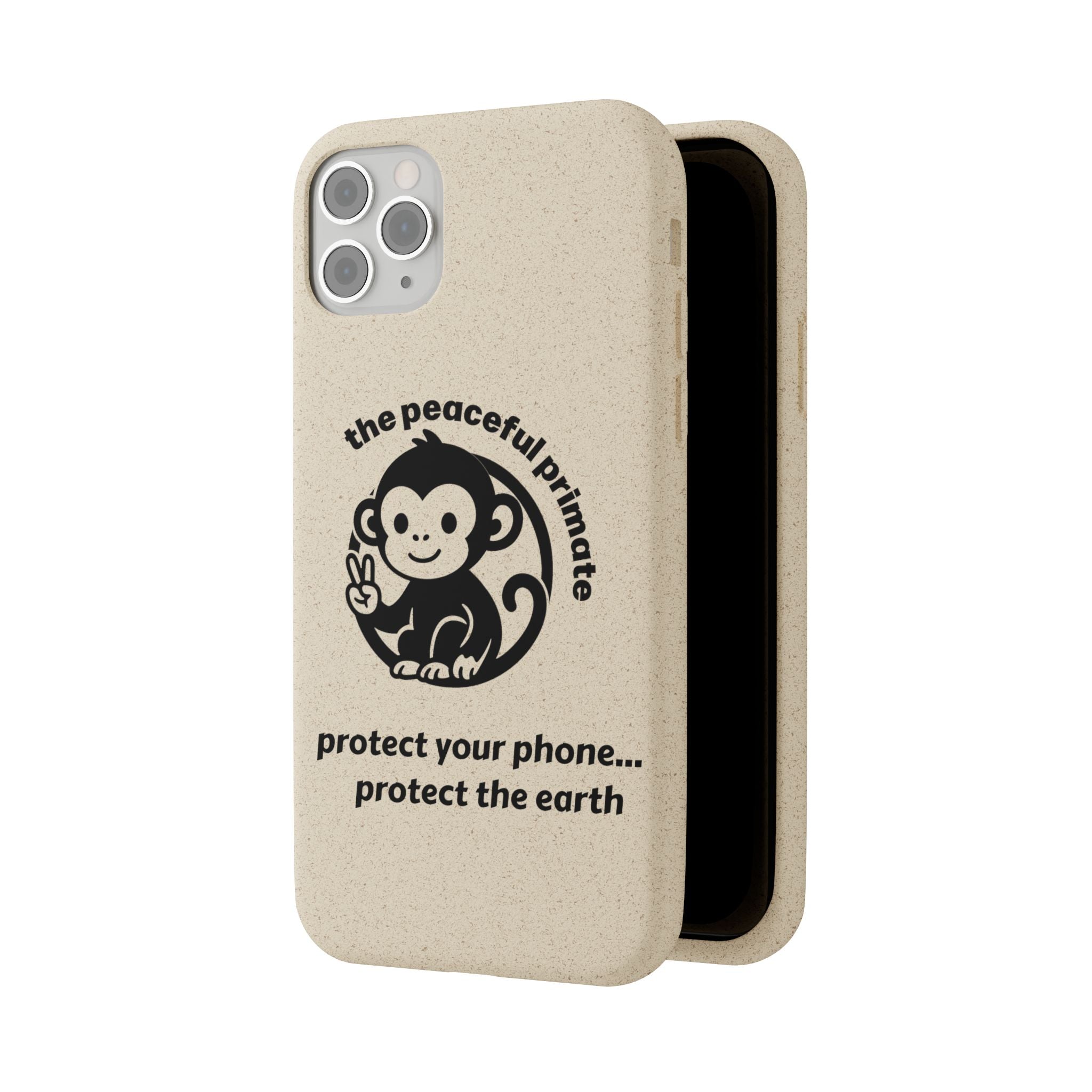 Biodegradable Phone Case — "The Peaceful Primate" Eco-Friendly Protection