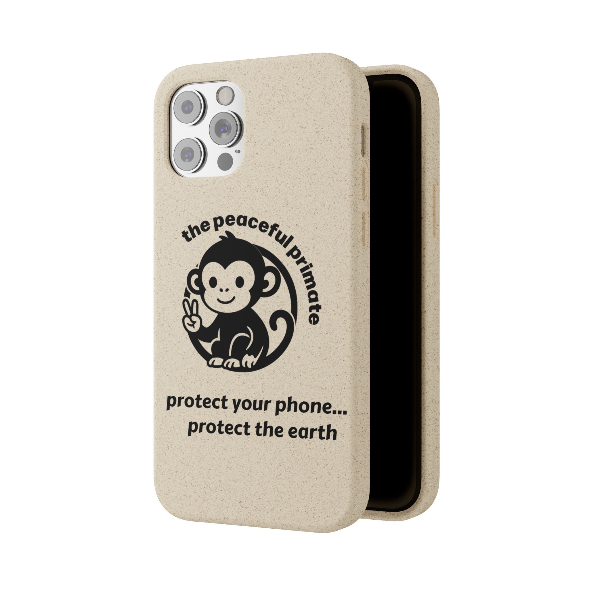 Biodegradable Phone Case — "The Peaceful Primate" Eco-Friendly Protection