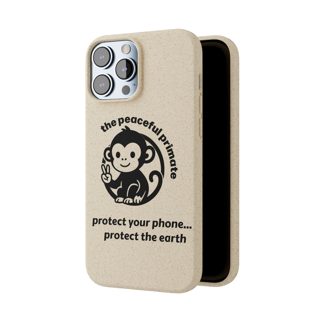Biodegradable Phone Case — "The Peaceful Primate" Eco-Friendly Protection