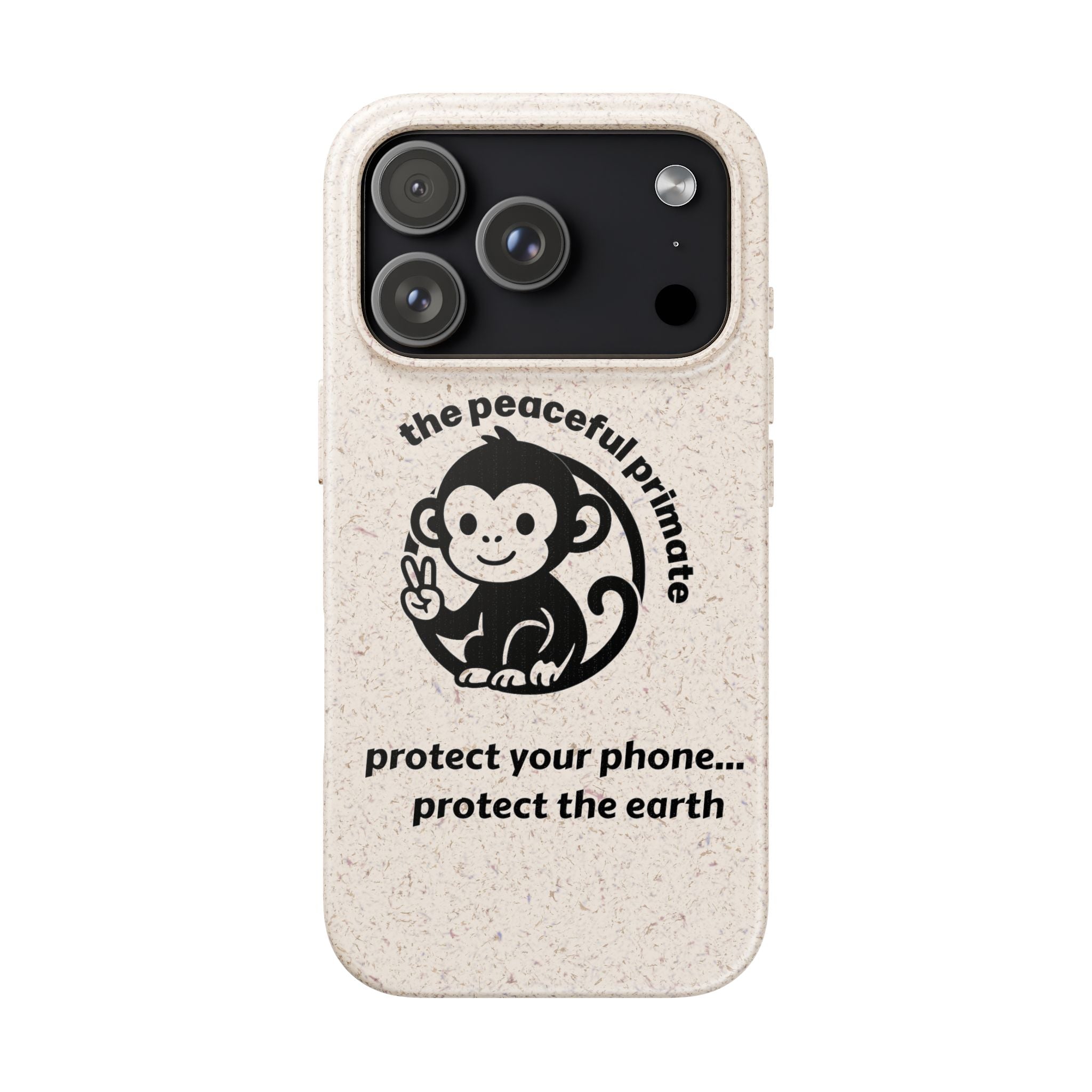 Biodegradable Phone Case — "The Peaceful Primate" Eco-Friendly Protection