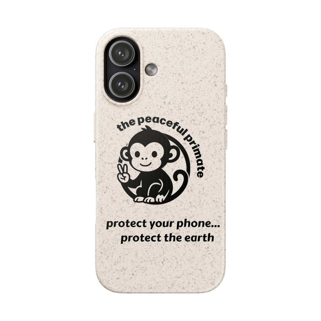 Biodegradable Phone Case — "The Peaceful Primate" Eco-Friendly Protection