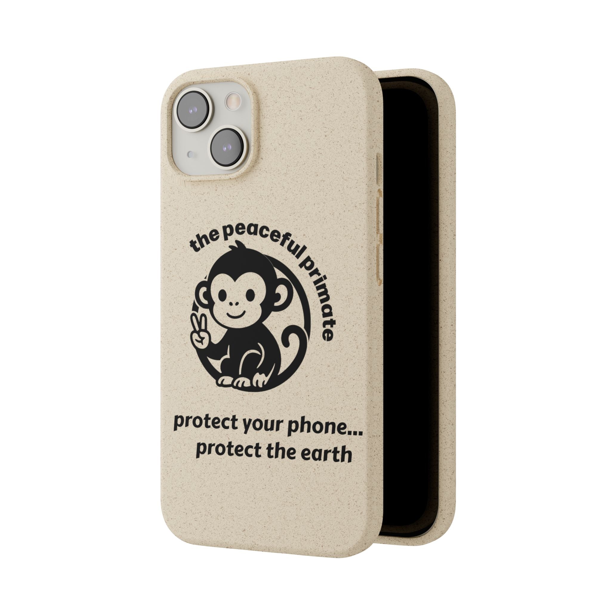 Biodegradable Phone Case — "The Peaceful Primate" Eco-Friendly Protection