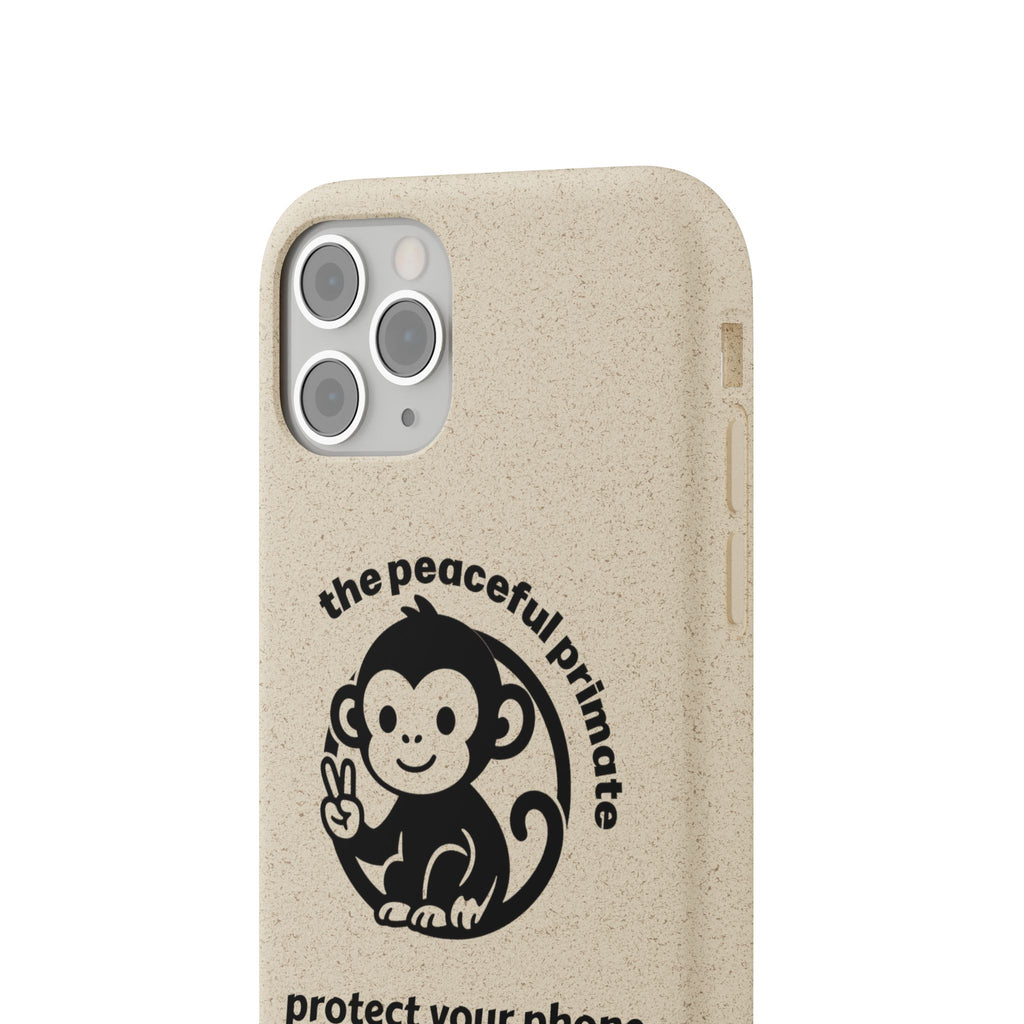 Biodegradable Phone Case — "The Peaceful Primate" Eco-Friendly Protection