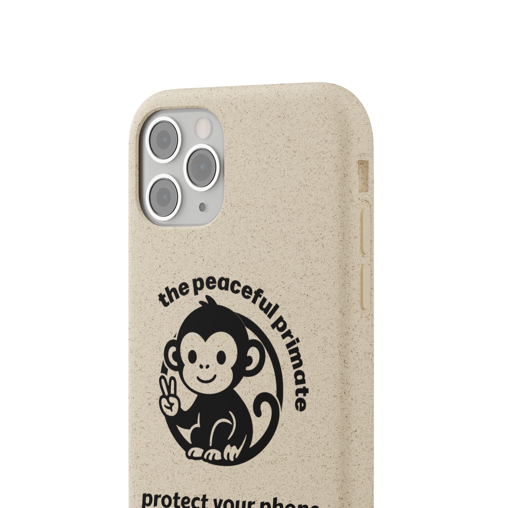 Biodegradable Phone Case — "The Peaceful Primate" Eco-Friendly Protection