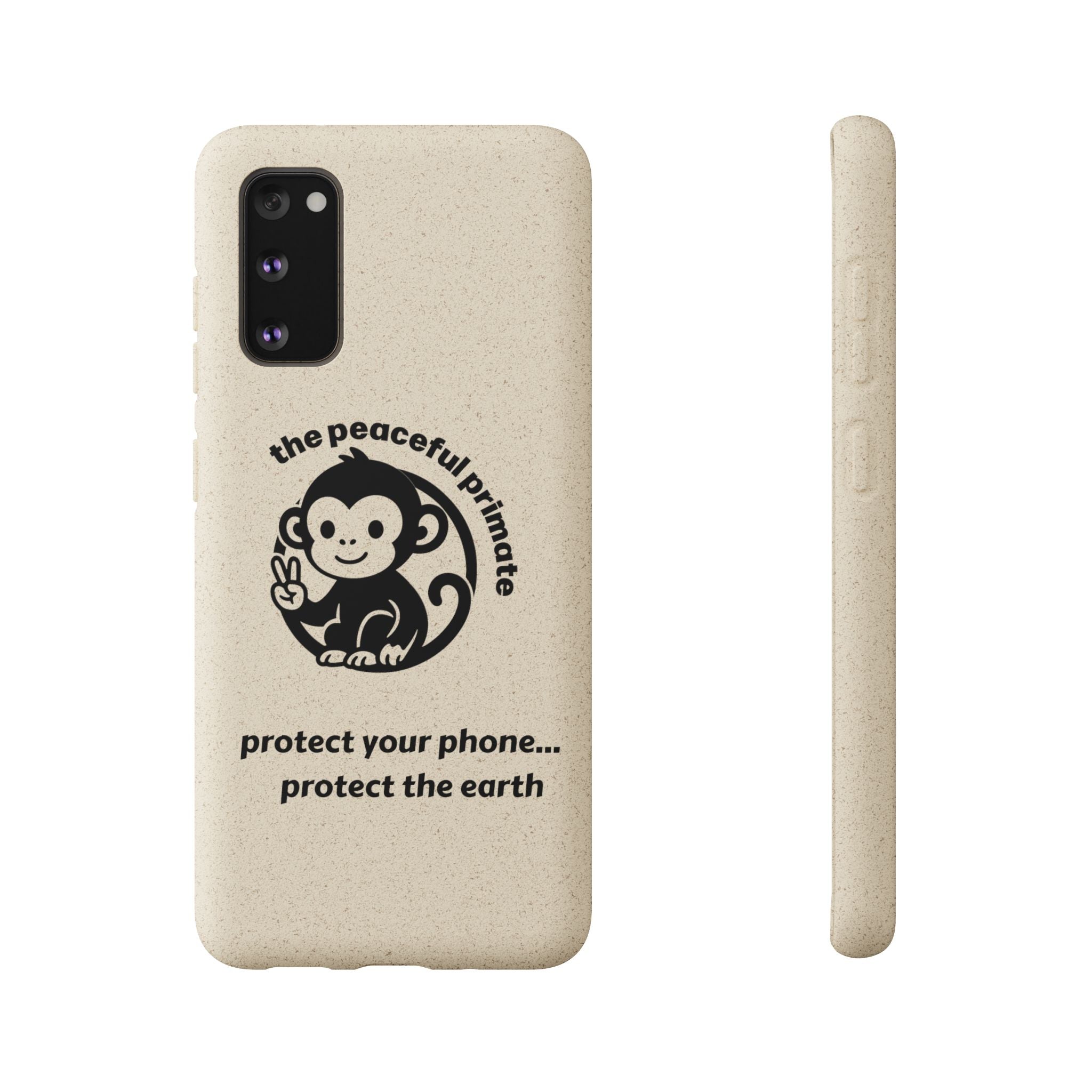 Biodegradable Phone Case — "The Peaceful Primate" Eco-Friendly Protection