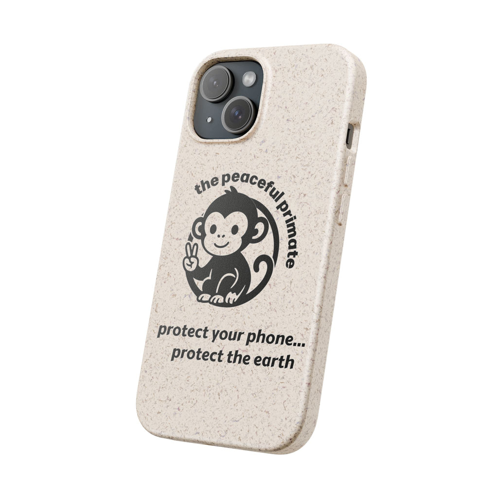 Biodegradable Phone Case — "The Peaceful Primate" Eco-Friendly Protection