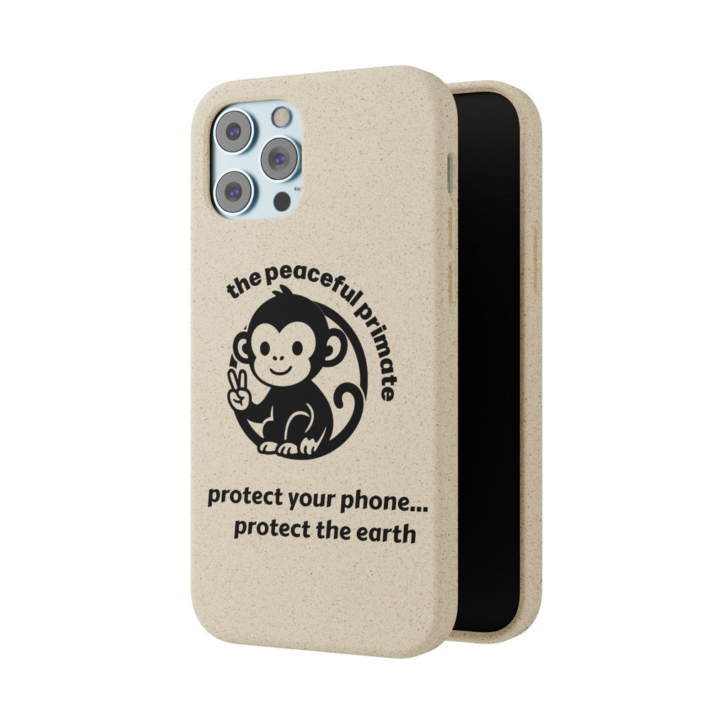Biodegradable Phone Case — "The Peaceful Primate" Eco-Friendly Protection