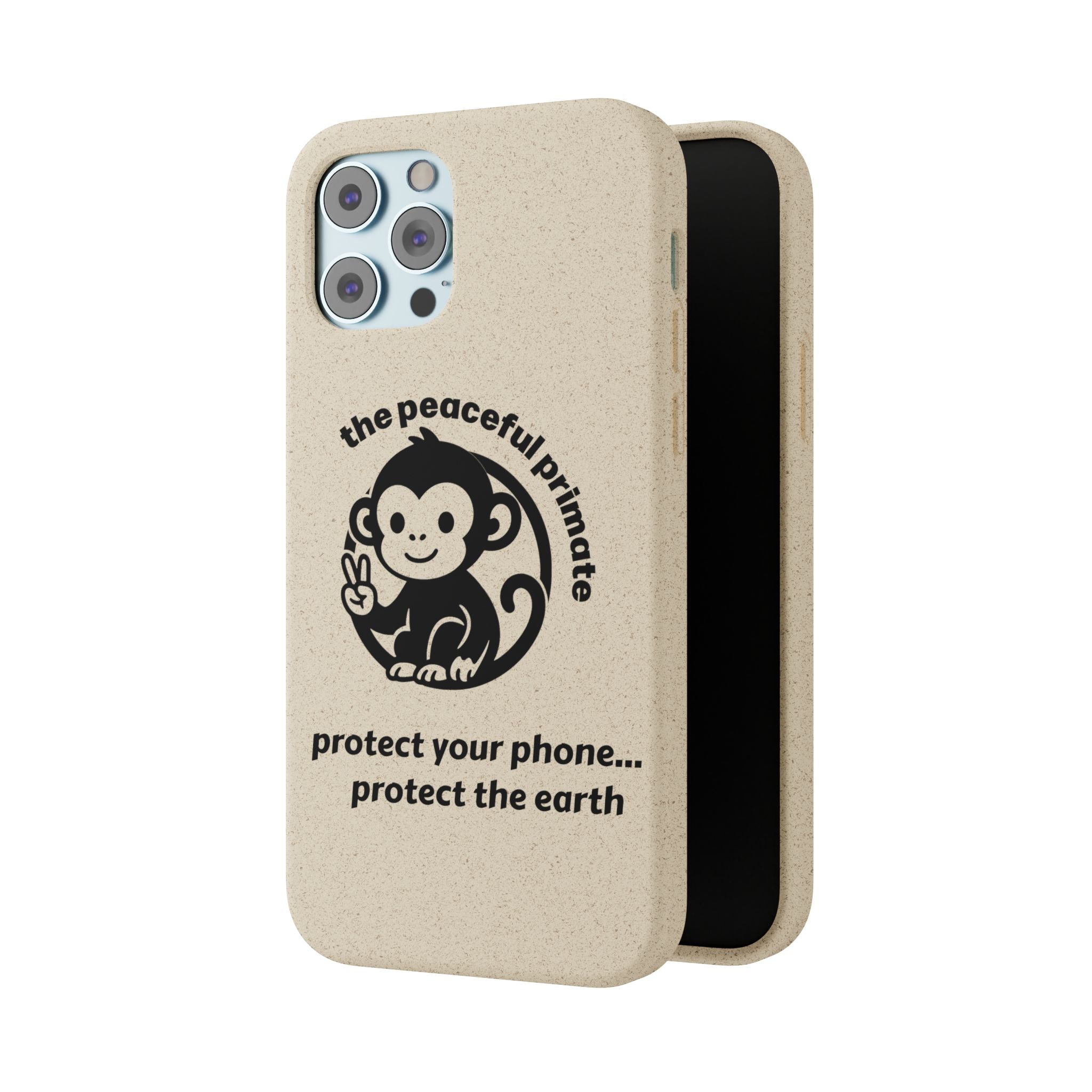 Biodegradable Phone Case — "The Peaceful Primate" Eco-Friendly Protection