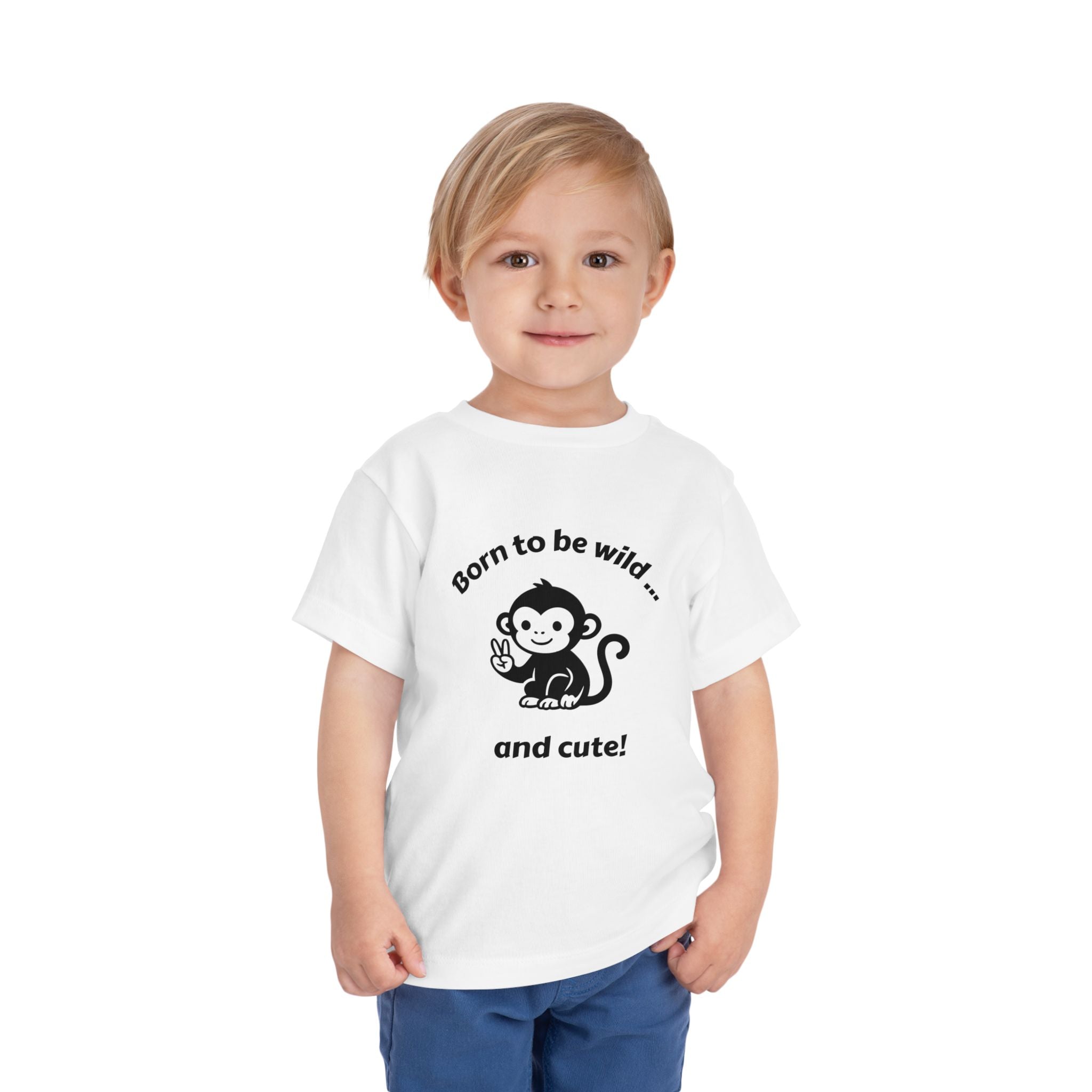 Toddler Tee — "Born to be wild... and cute!" Monkey Shirt (The Peaceful Primate)