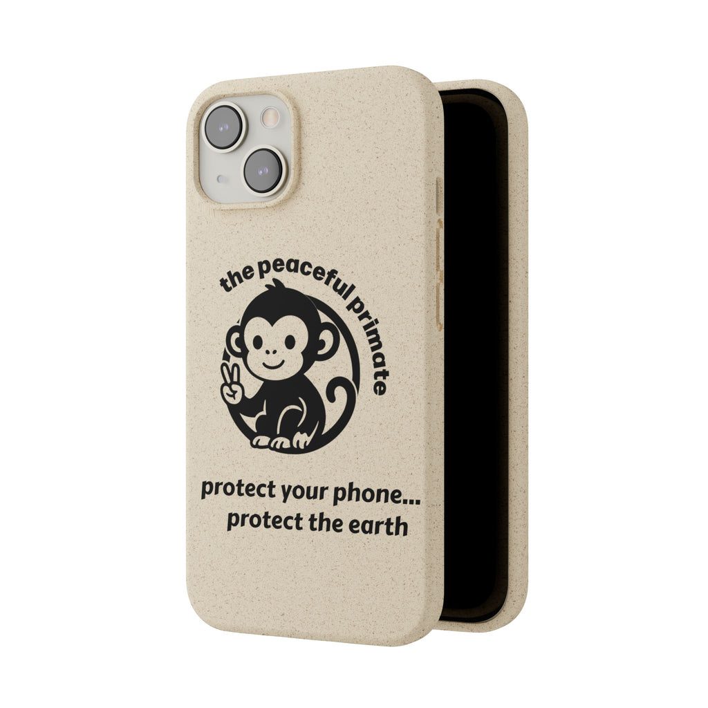 Biodegradable Phone Case — "The Peaceful Primate" Eco-Friendly Protection