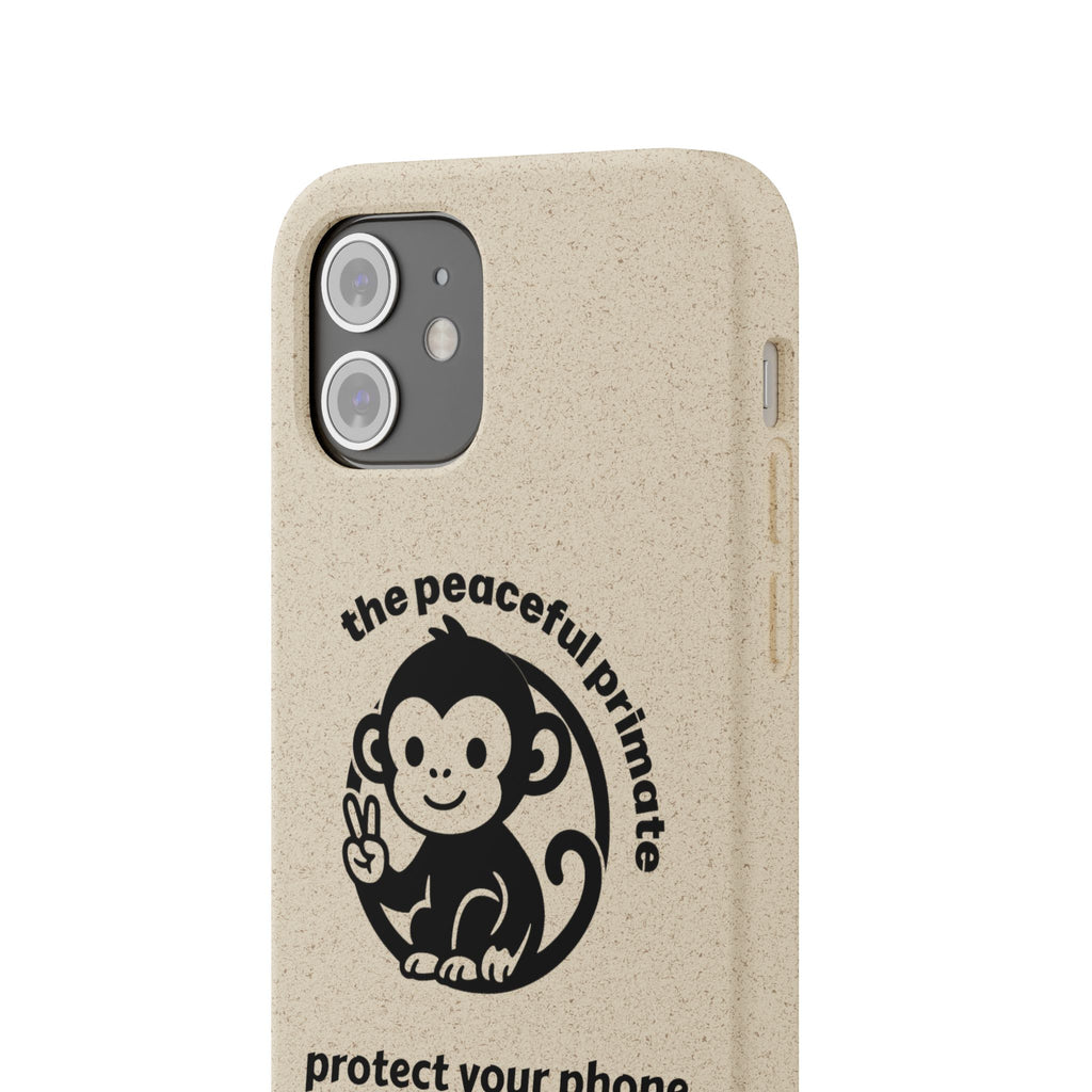 Biodegradable Phone Case — "The Peaceful Primate" Eco-Friendly Protection