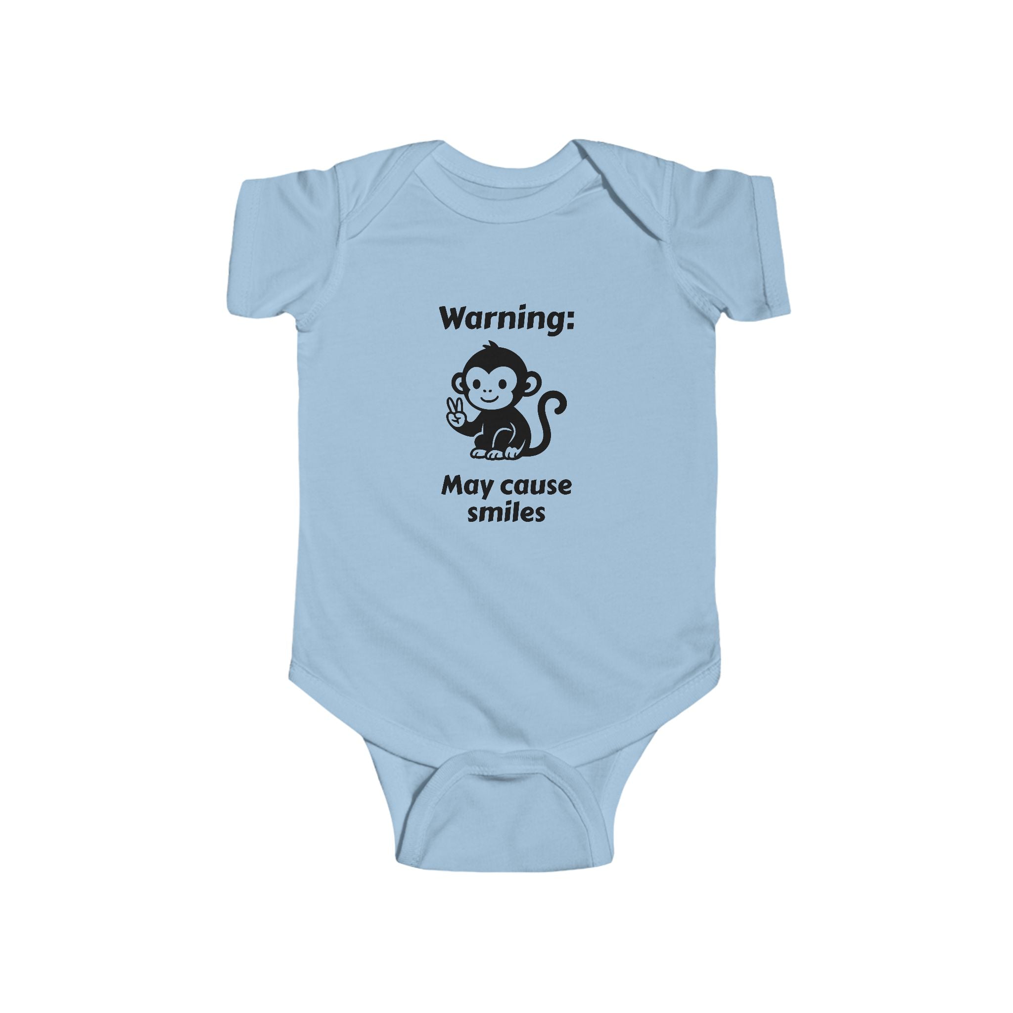 Infant Bodysuit — "Warning: May Cause Smiles" Cute Monkey Baby Onesie