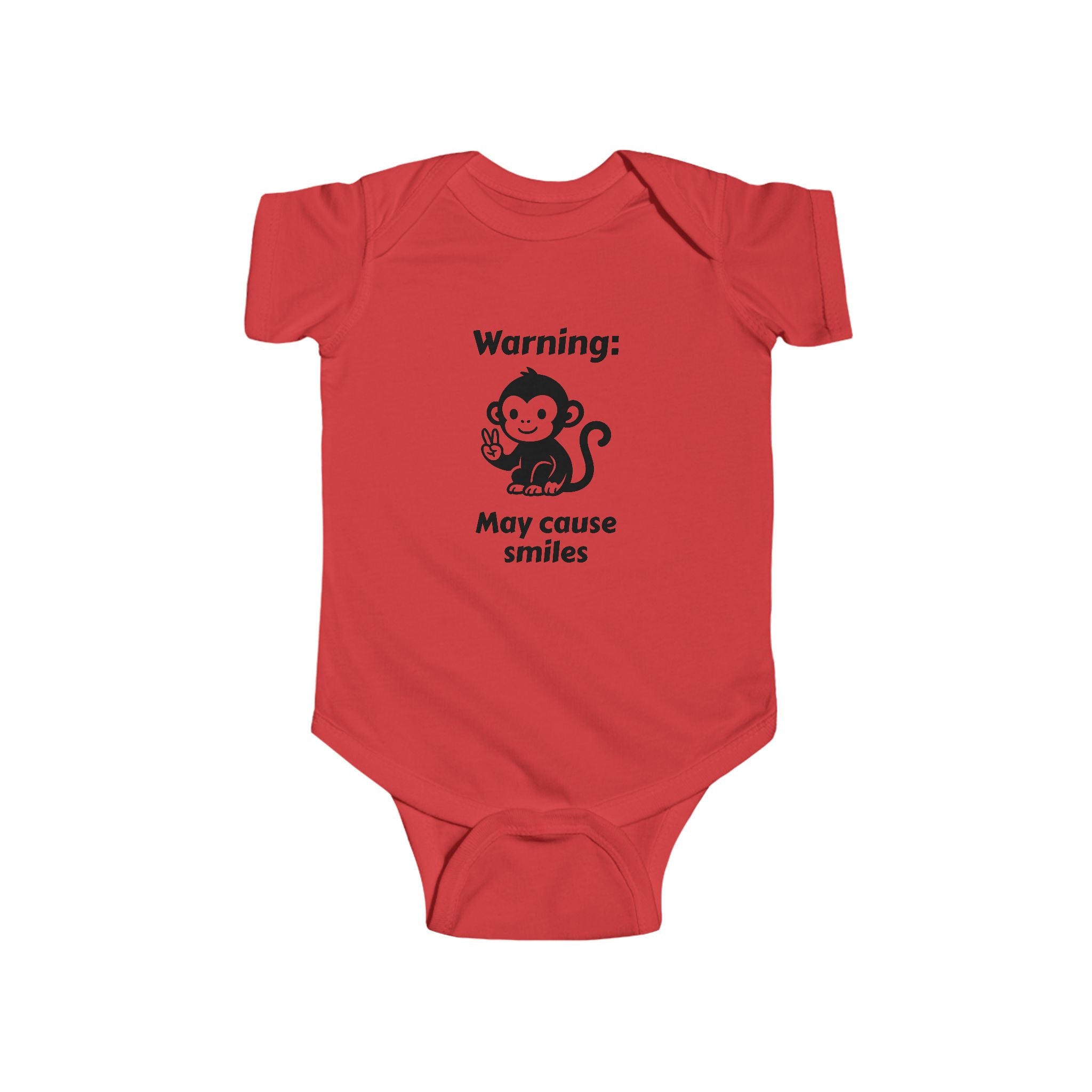 Infant Bodysuit — "Warning: May Cause Smiles" Cute Monkey Baby Onesie