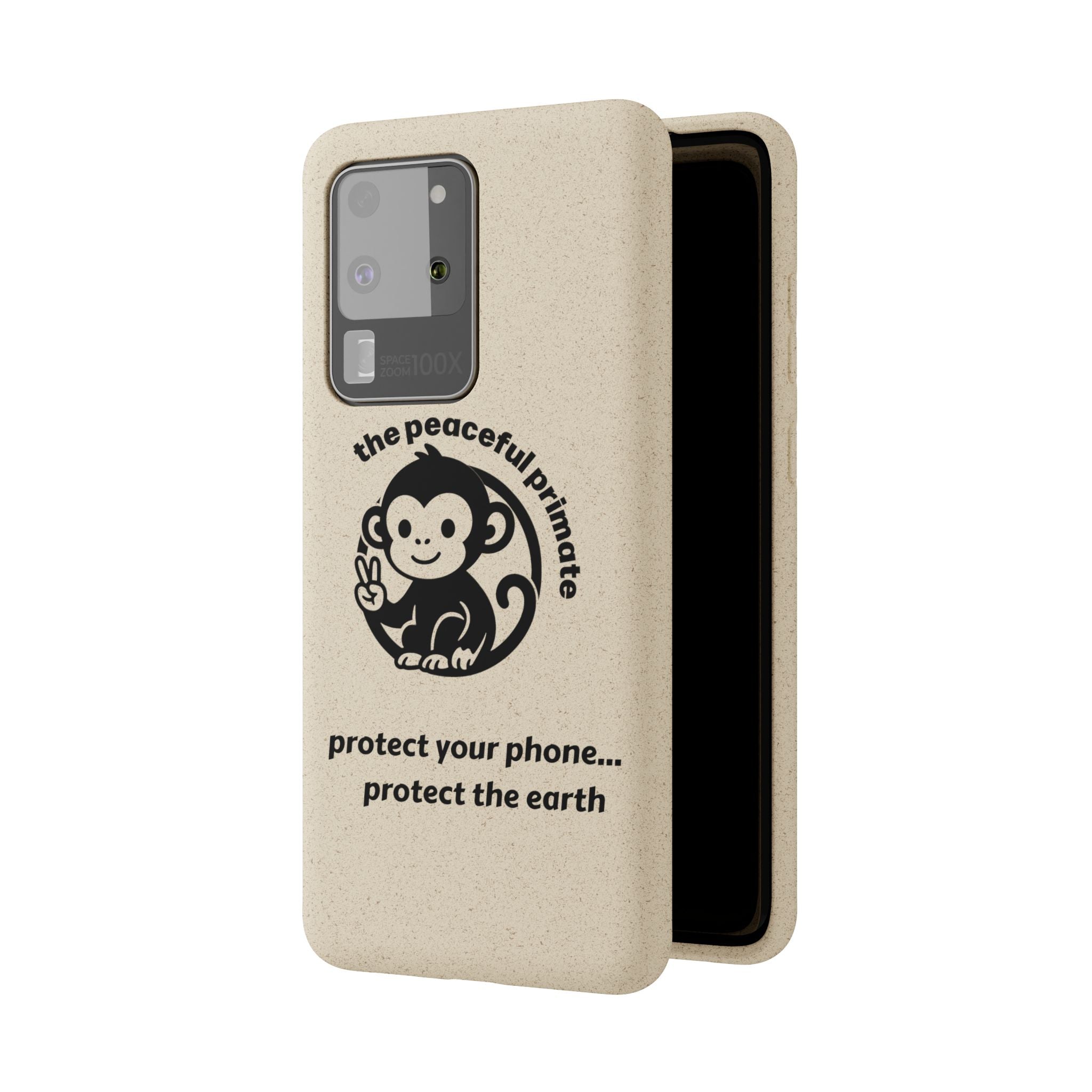 Biodegradable Phone Case — "The Peaceful Primate" Eco-Friendly Protection