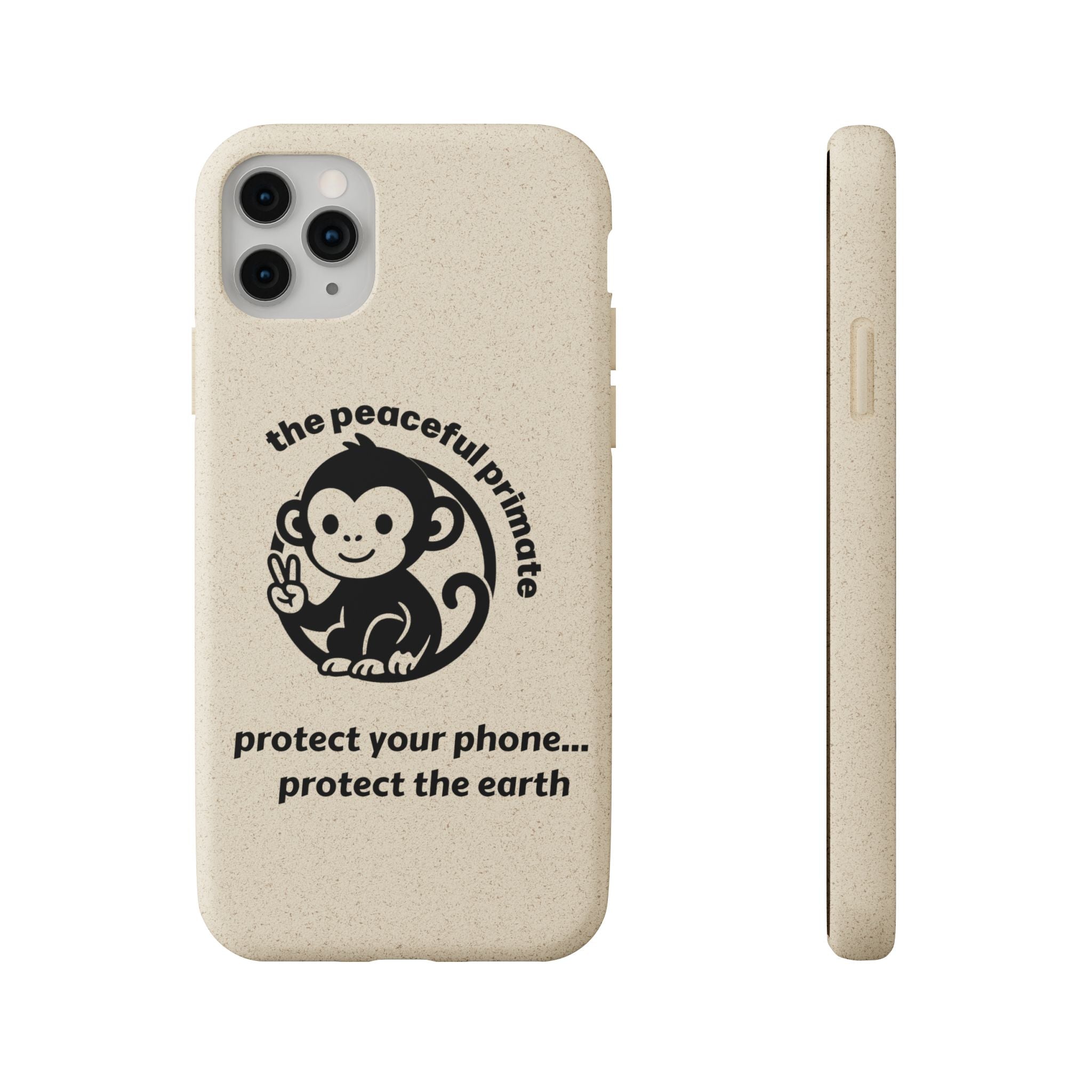 Biodegradable Phone Case — "The Peaceful Primate" Eco-Friendly Protection