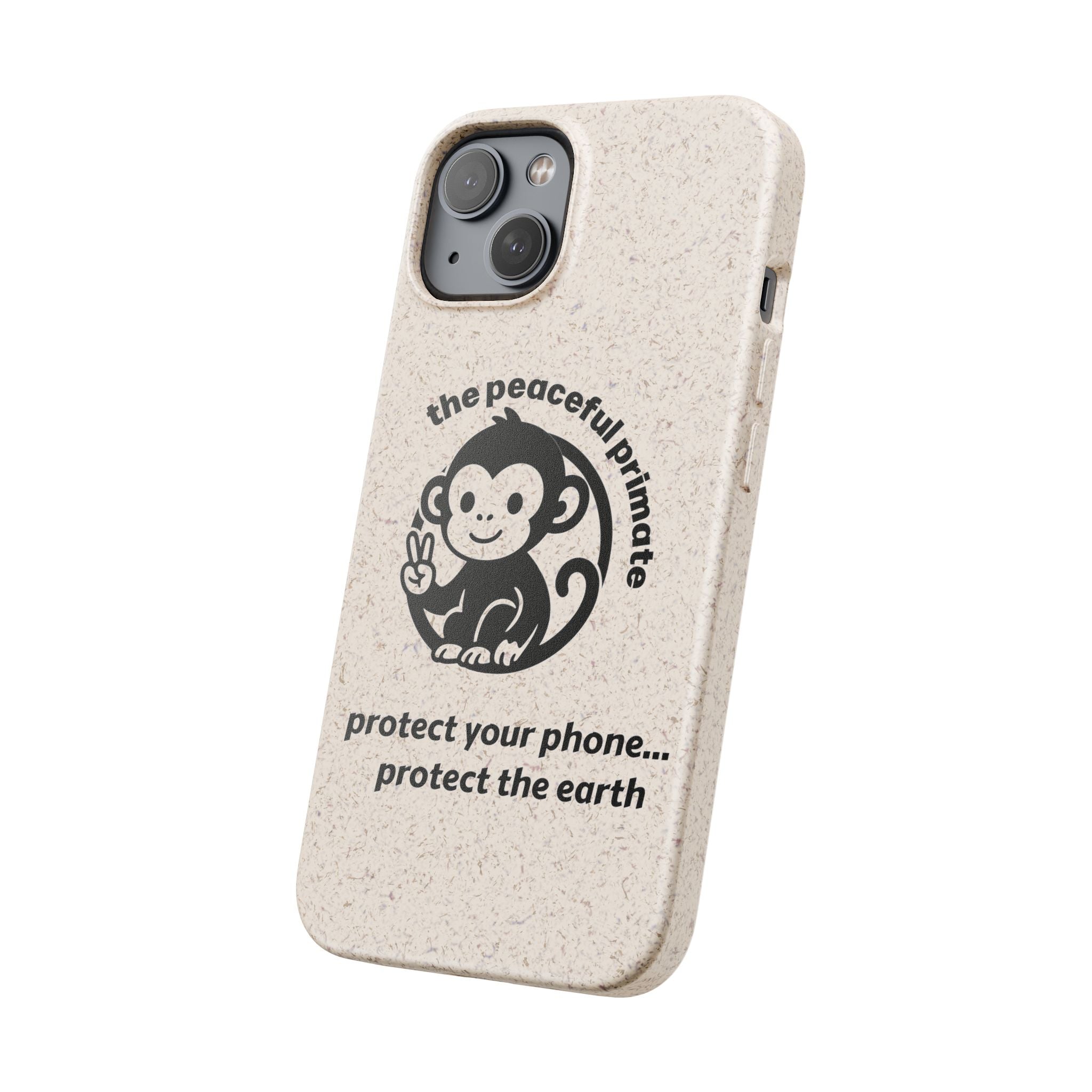 Biodegradable Phone Case — "The Peaceful Primate" Eco-Friendly Protection